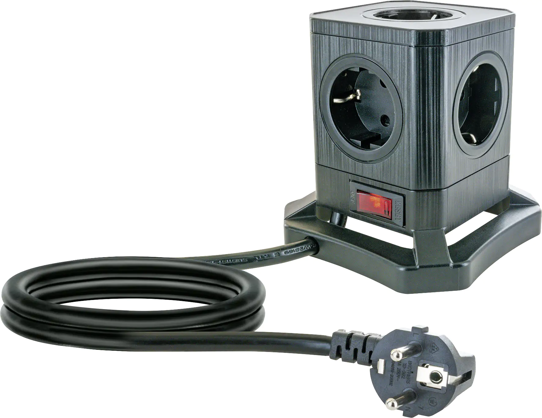 Schwaiger Steckdosenblock PowerTower 5x Haushaltsstecker (Typ F), 3x USB