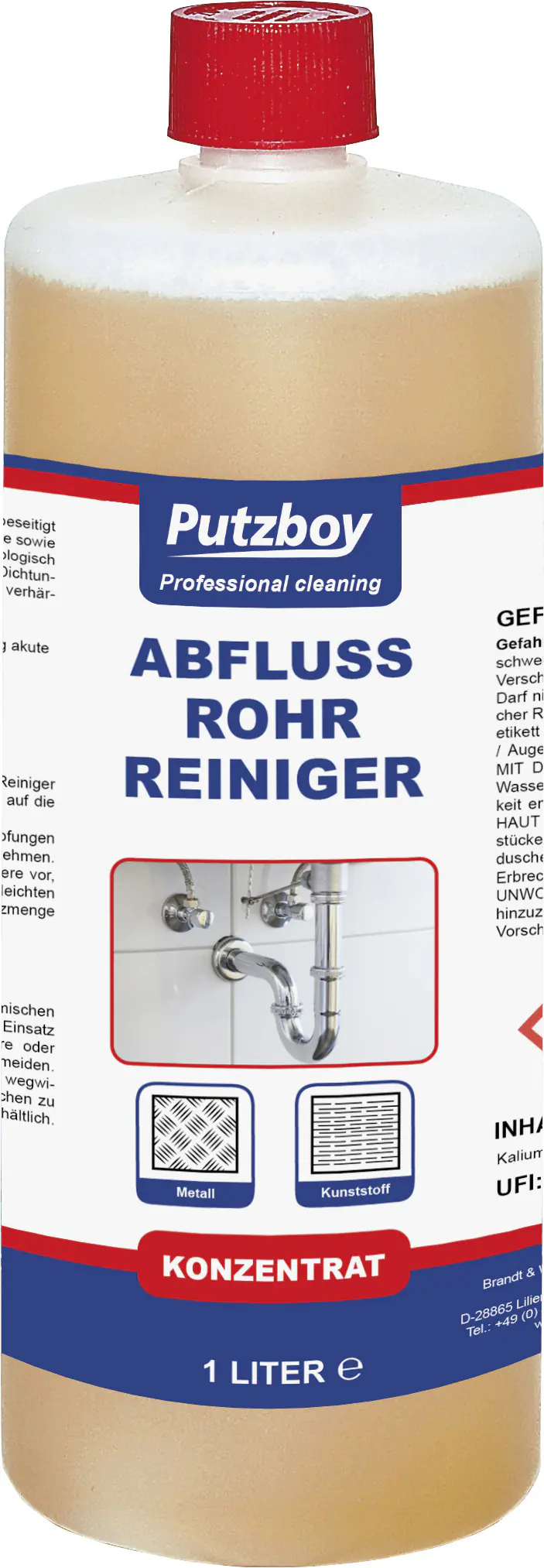 Putzboy Abflussrohr Reiniger 1 Liter