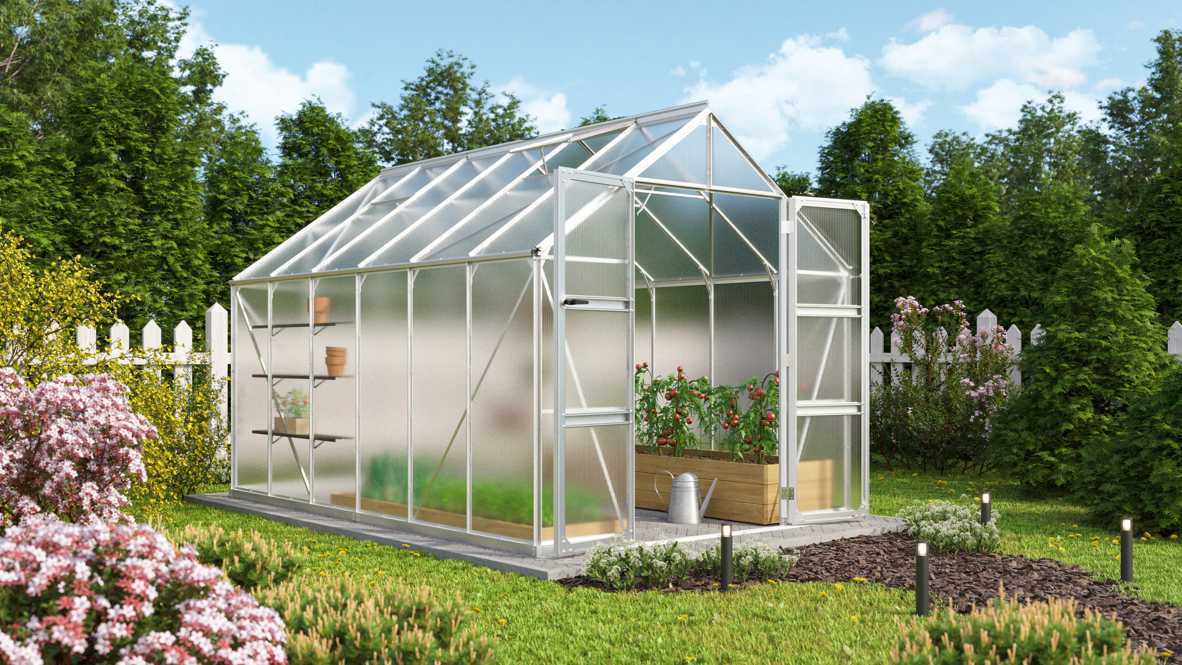 Vitavia Gewächshaus Domus 9900 257 x 386 cm 4 mm Hohlkammerplatten Vitavia Gewächshaus Domus 9900 257 x 386 cm 4 mm Hohlkammerplatten