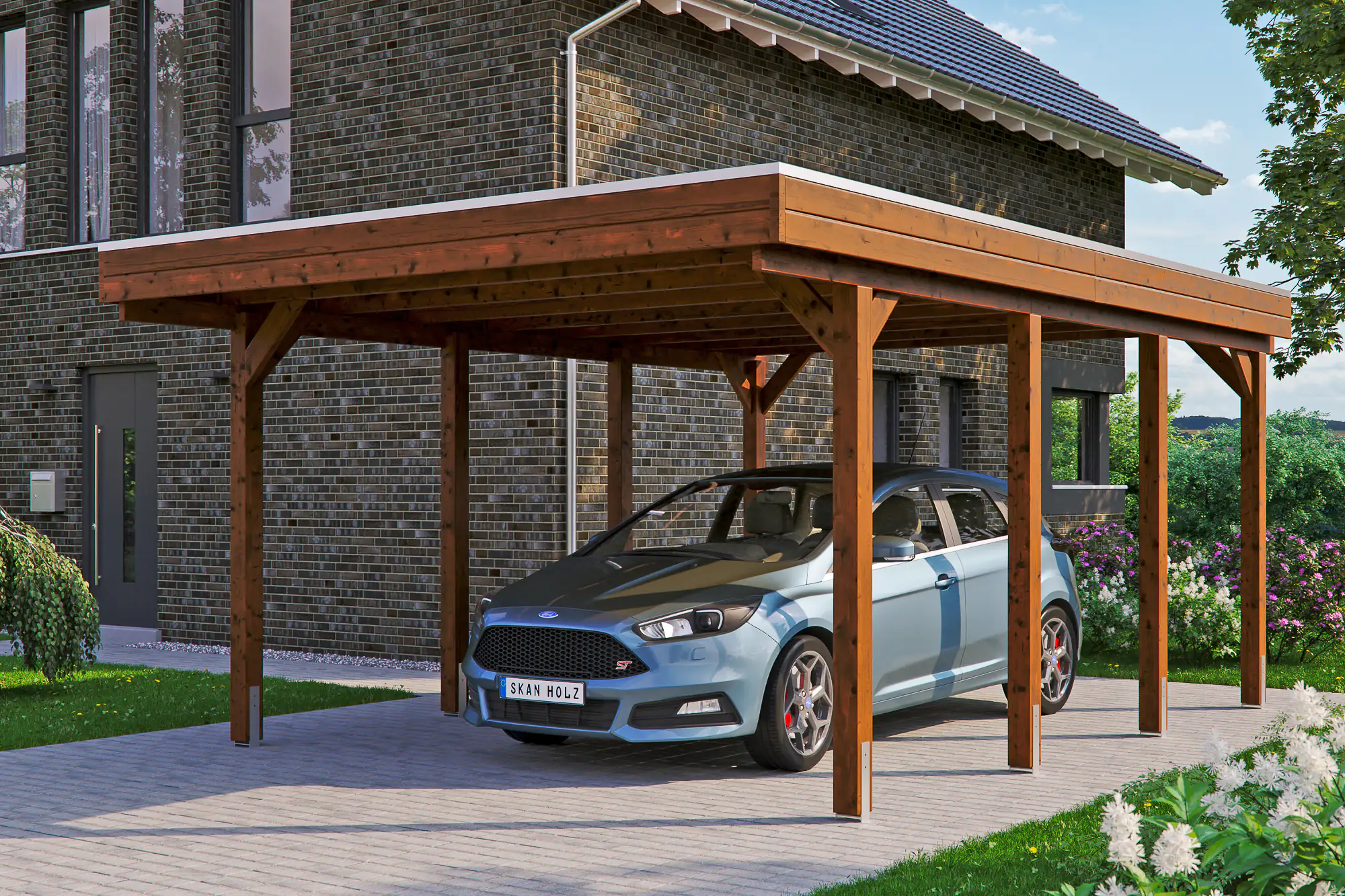 4018211026517 SKAN HOLZ Carport Friesland 397 x 555 cm mit Aluminiumdach