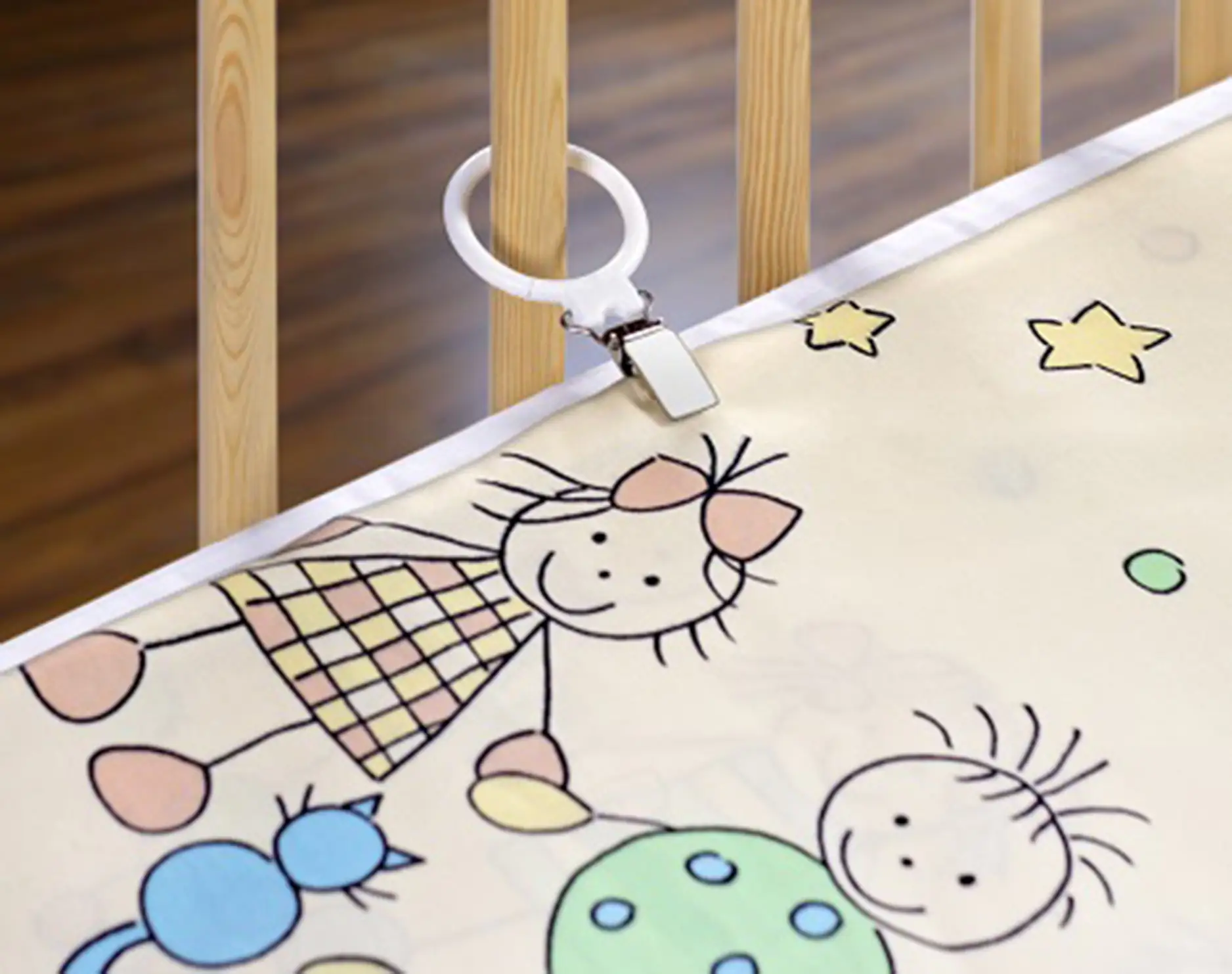 Reer Bettdeckenhalter weiß, 4 Stück