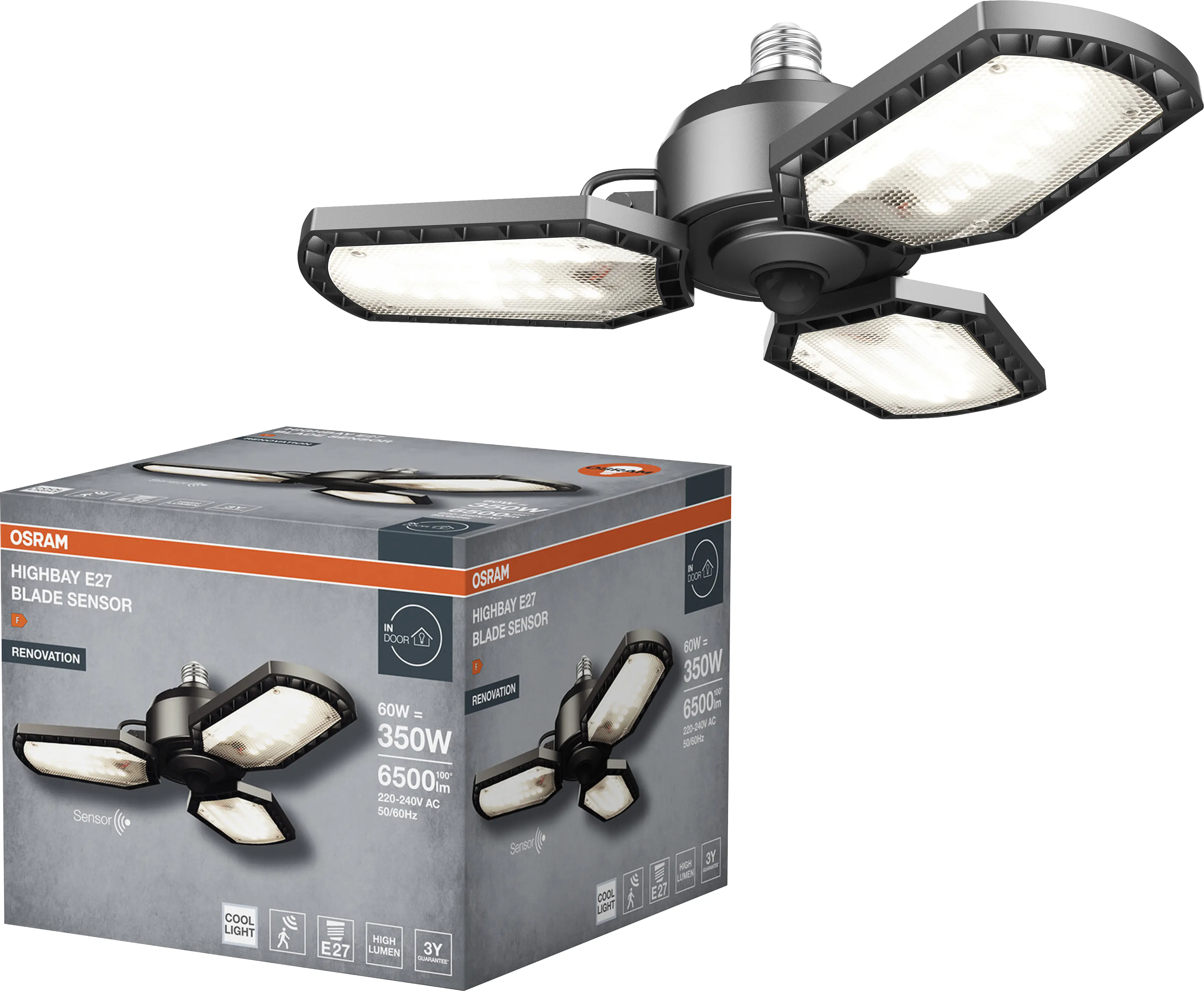 Ledvance LED Arbeitsleuchte Highbay Blade Sens E27-Sockel neutralweiß