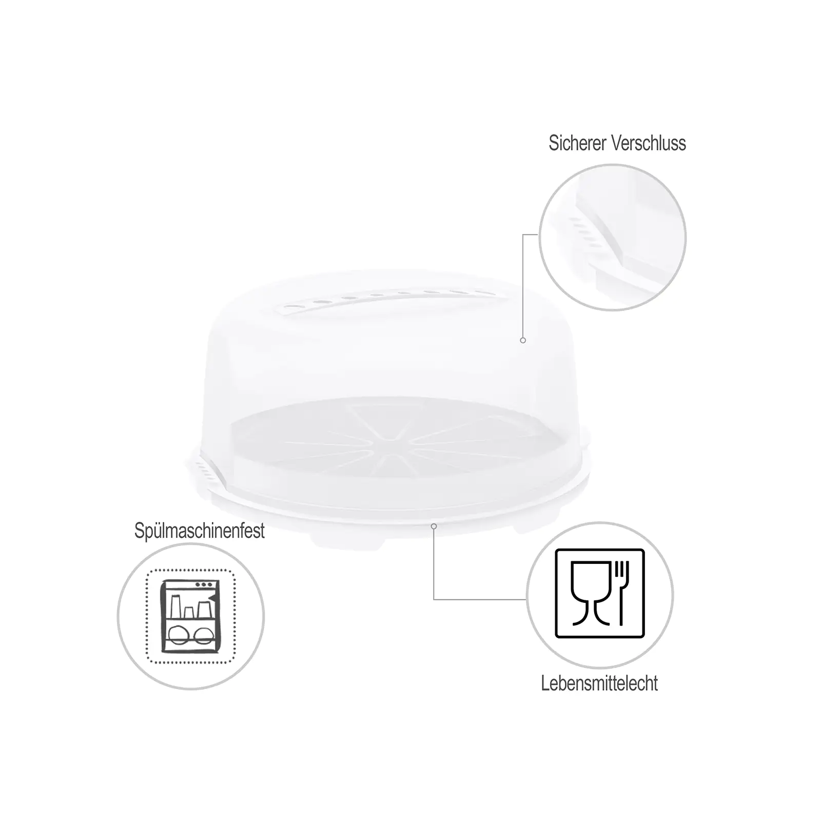 Rotho Tortenglocke Fresh hoch weiß 35,5 x 34,5 x 16,5 cm (L x B x H)