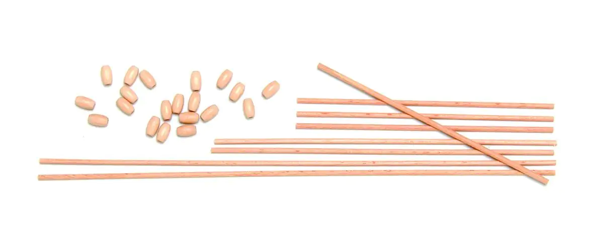 Glorex Mobilestäbe 16 Holzoliven, 8 Stück