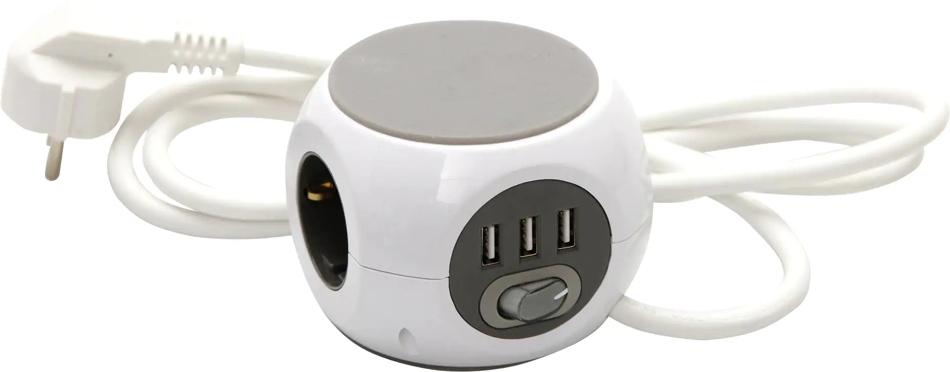 Unitec Steckdosenwürfel 3-fach 1,4m inklusive 3x USB Anschlüssen weiß