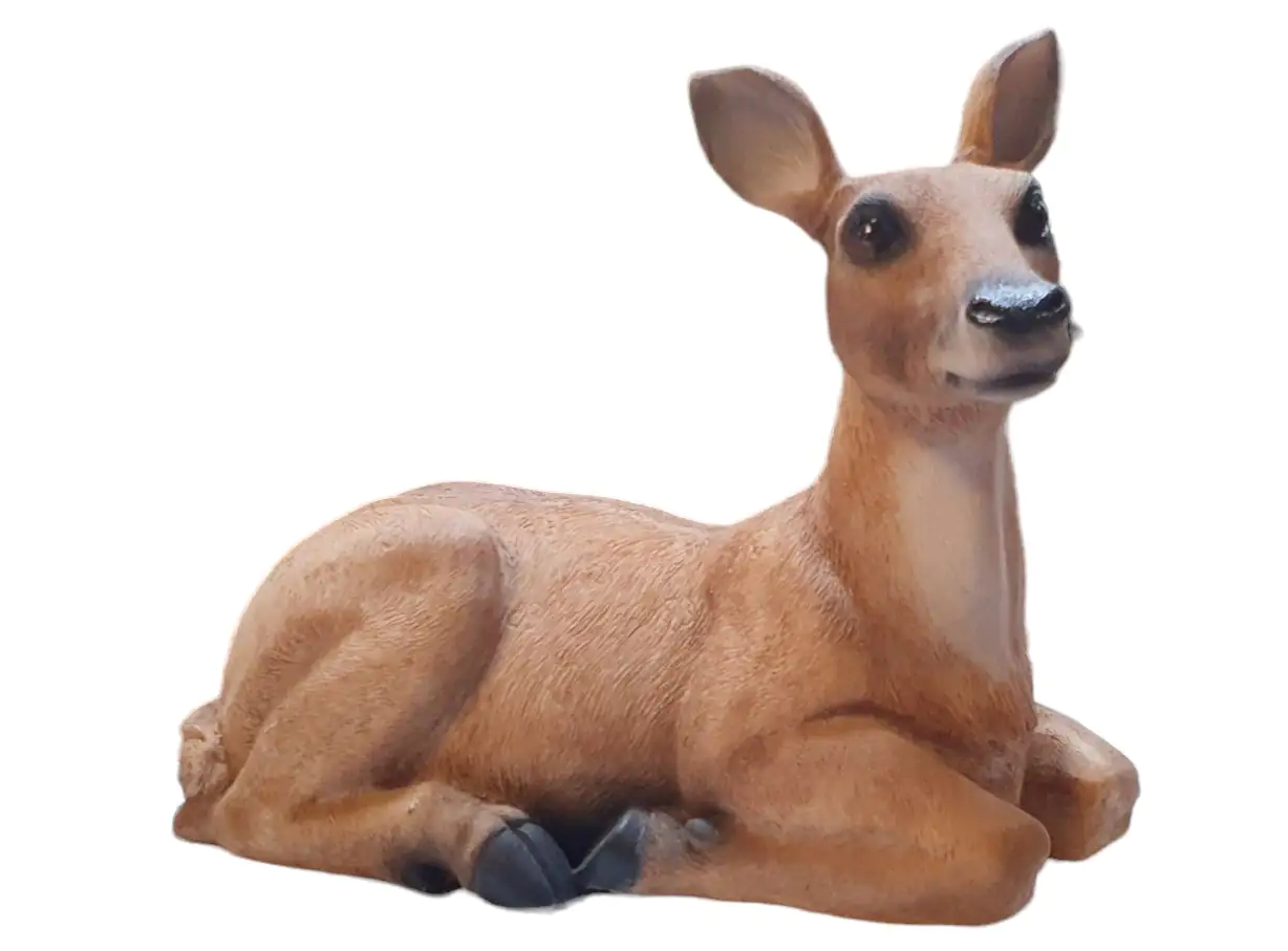 Figur Reh liegend, klein Polyresin 18 x 12 x 23 cm braun