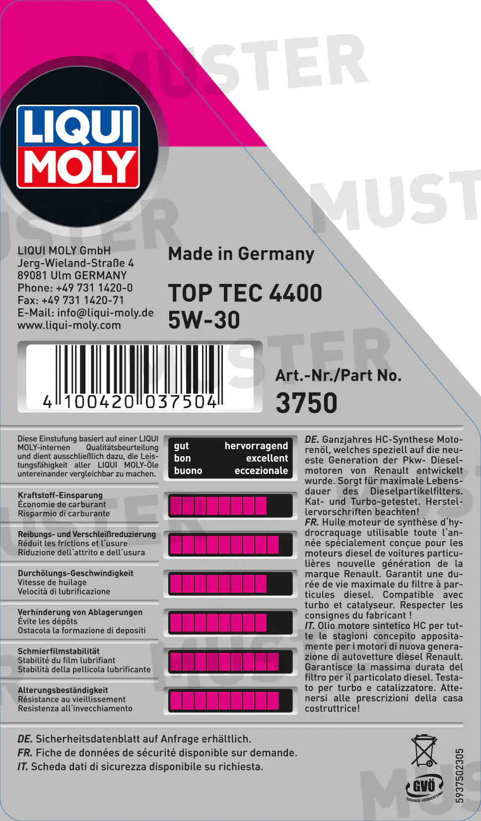 Liqui Moly Motoröl Top Tec 4400 5W-30 1 L