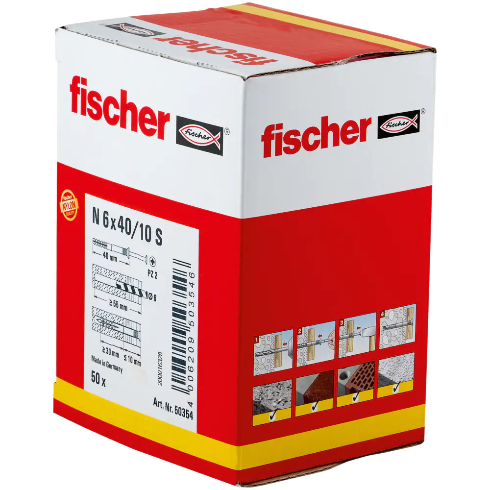 Fischer Nageldübel N 6.0 x 40 mm - 50 Stück Fischer Nageldübel N 6.0 x 40 mm - 50 Stück
