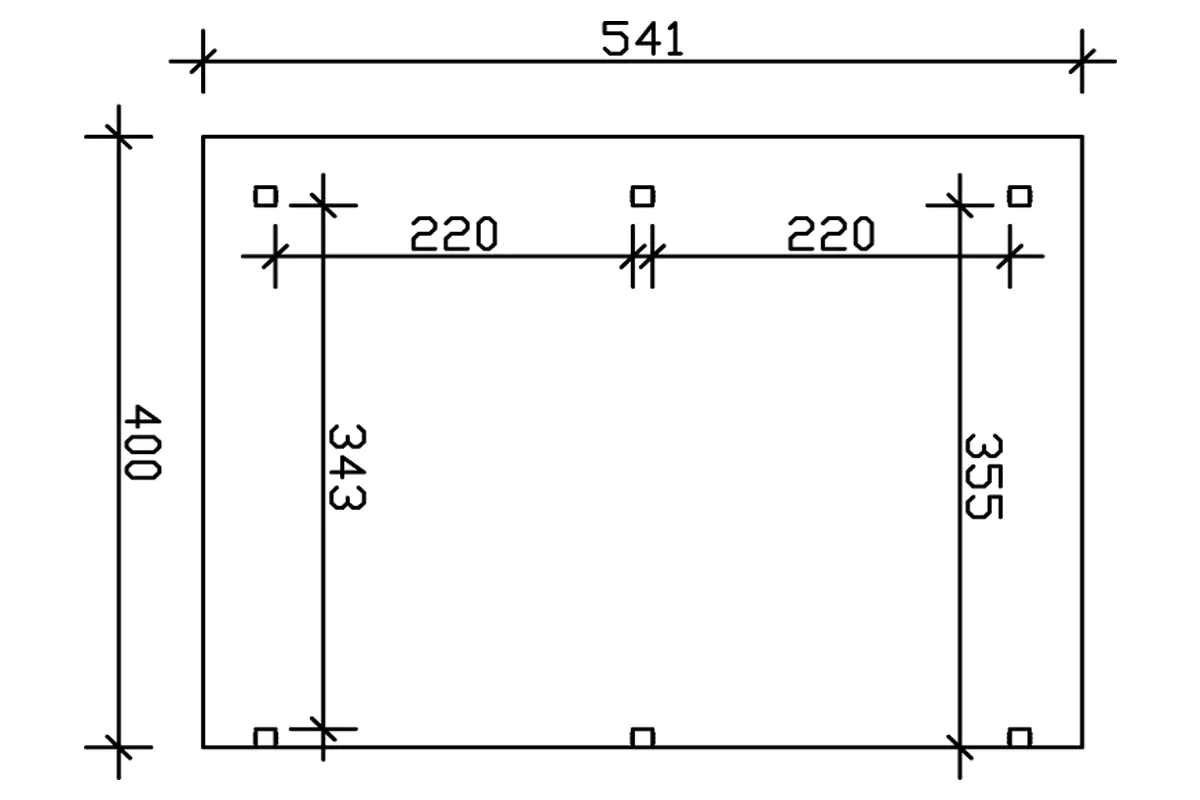 SKAN HOLZ Terrassenüberdachung Siena 541 x 400 cm, Leimholz, natur