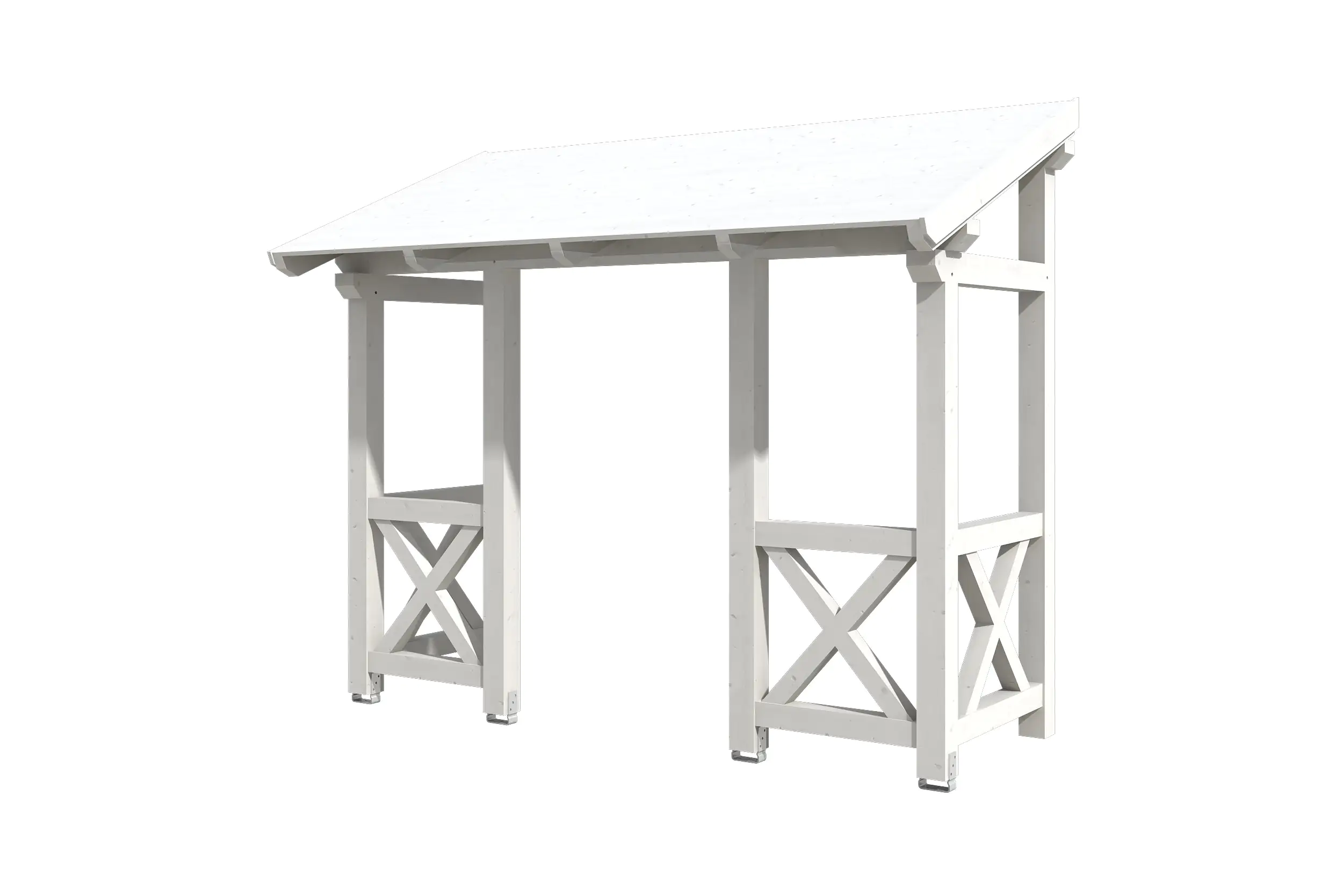 4018211017300 SKAN HOLZ Vordach Paderborn Typ 5 336 x 156 cm, lasiert in Weiß