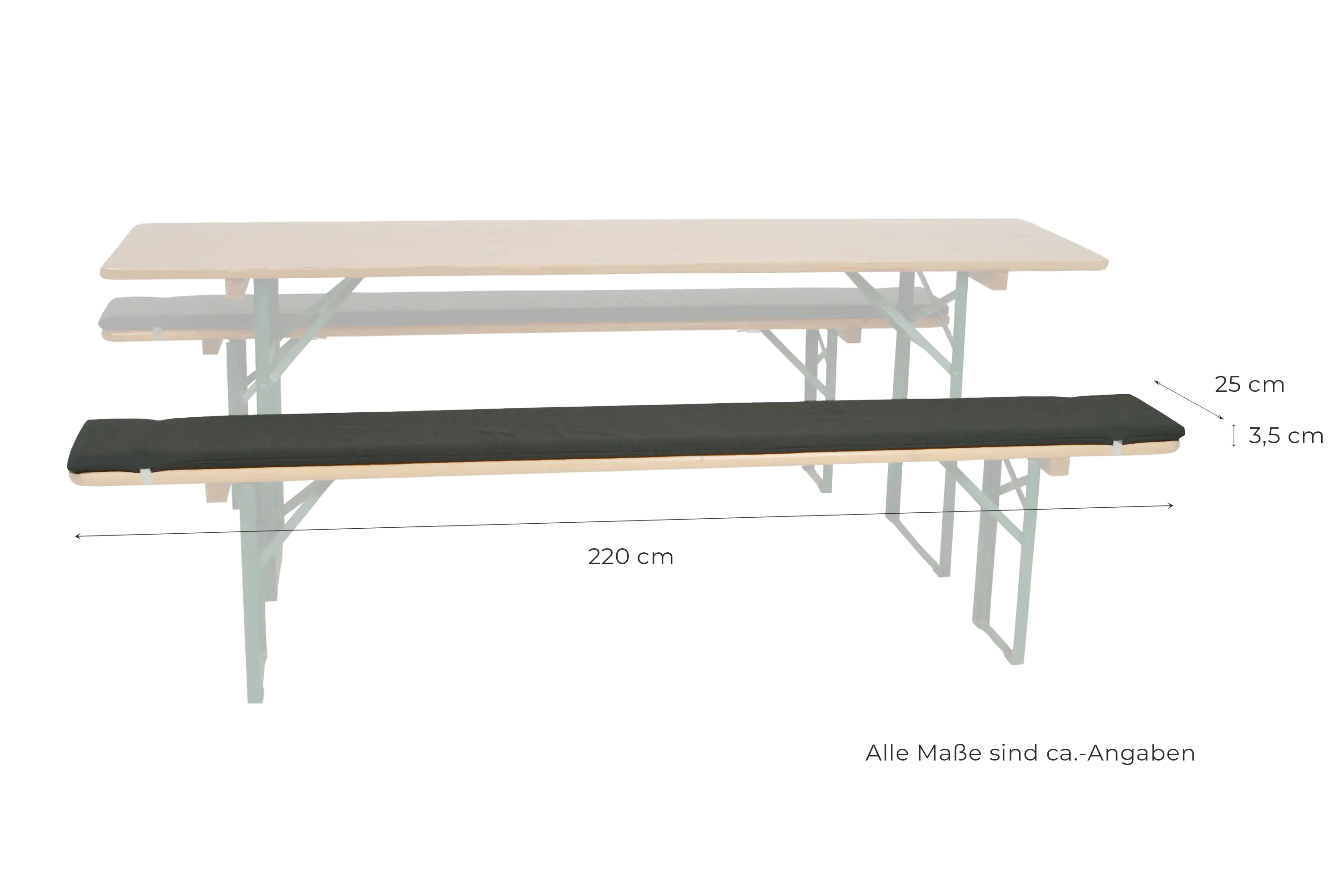 GO-DE Biergarnitur-Auflagenset anthrazit 220 x 25 x 3,5 cm GO-DE Biergarnitur-Auflagenset anthrazit 220 x 25 x 3,5 cm