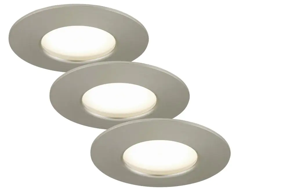 Briloner 3er Set LED Einbauleuchten Attach nickel-matt Ø 7,5 cm Briloner 3er Set LED Einbauleuchten Attach nickel-matt Ø 7,5 cm