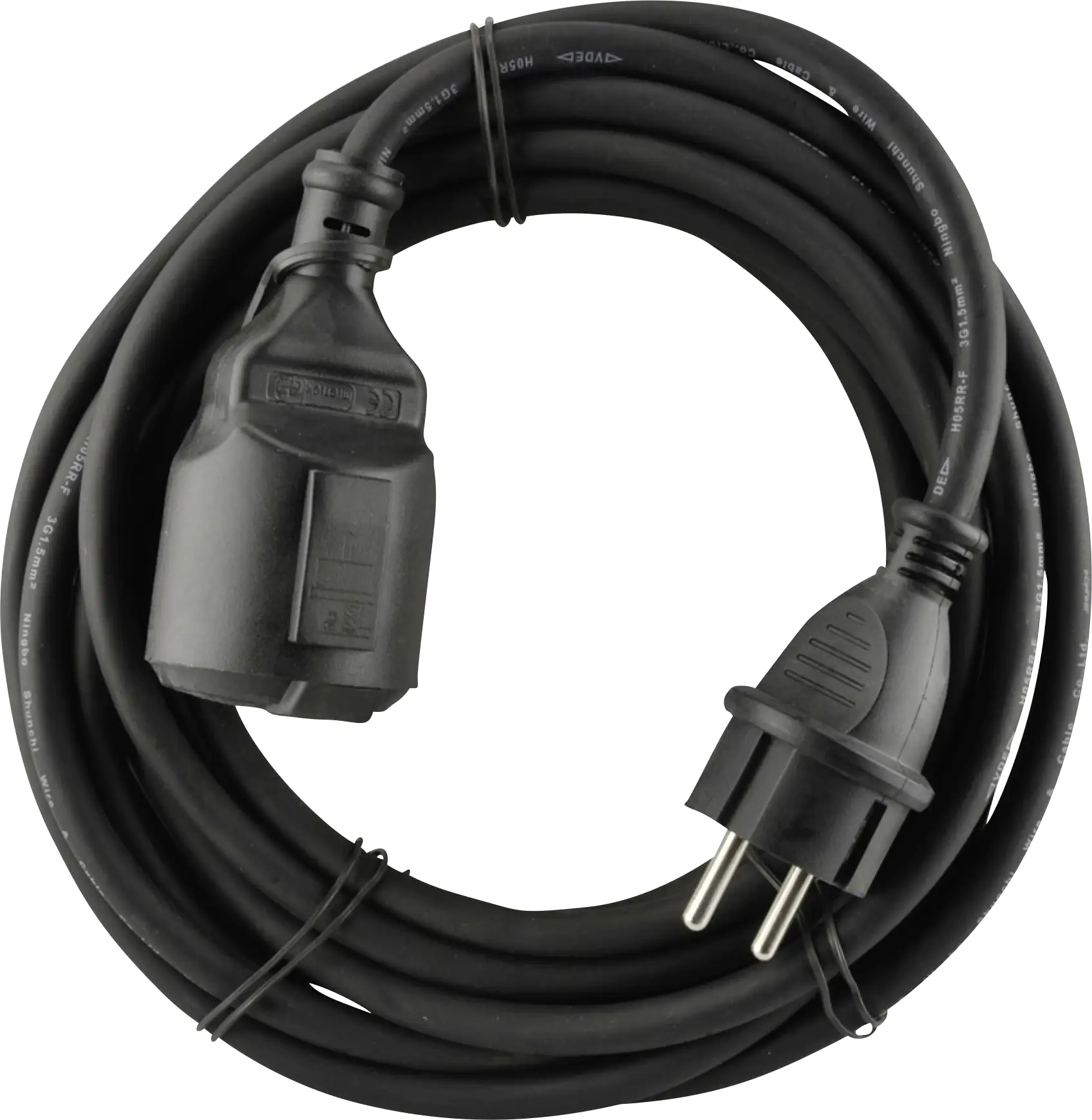 Verlängerungskabel Außen 5 Meter H05VV-F3G1,5, schwarz Verlängerungskabel Außen 5 Meter H05VV-F3G1,5, schwarz
