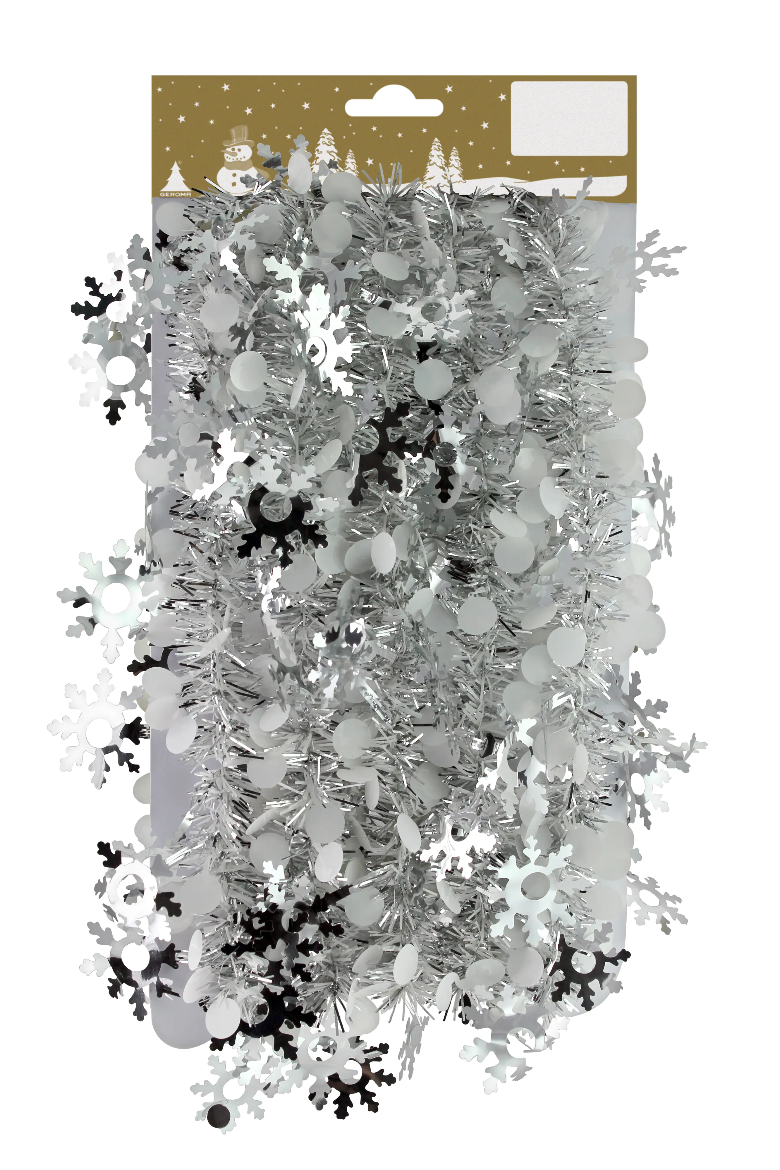 Girlande weiß silber mit Schneeflocke 270 cm