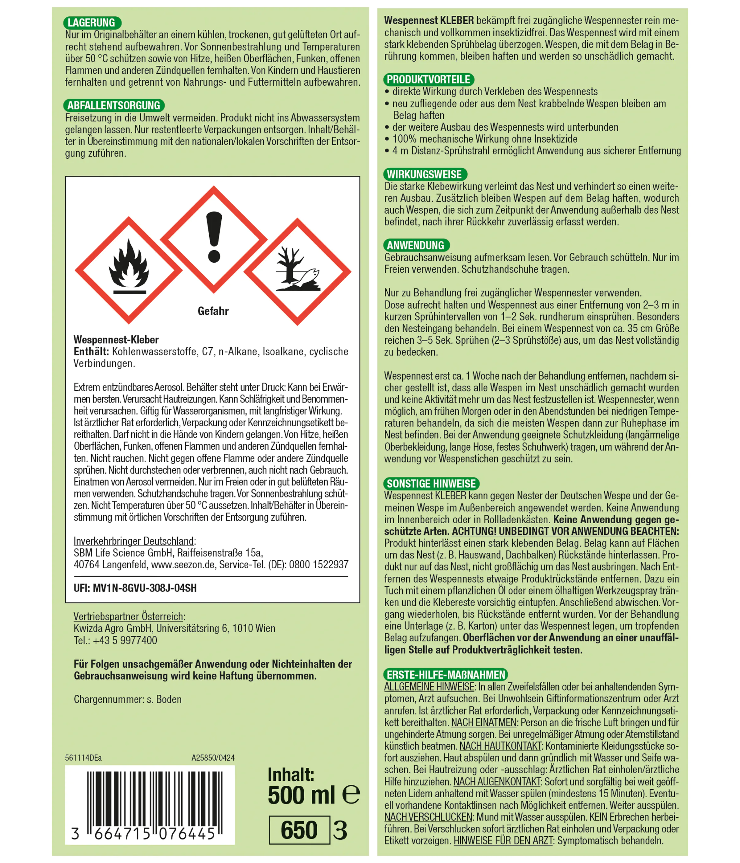 Protect Home Wespennest Kleber 500 ml