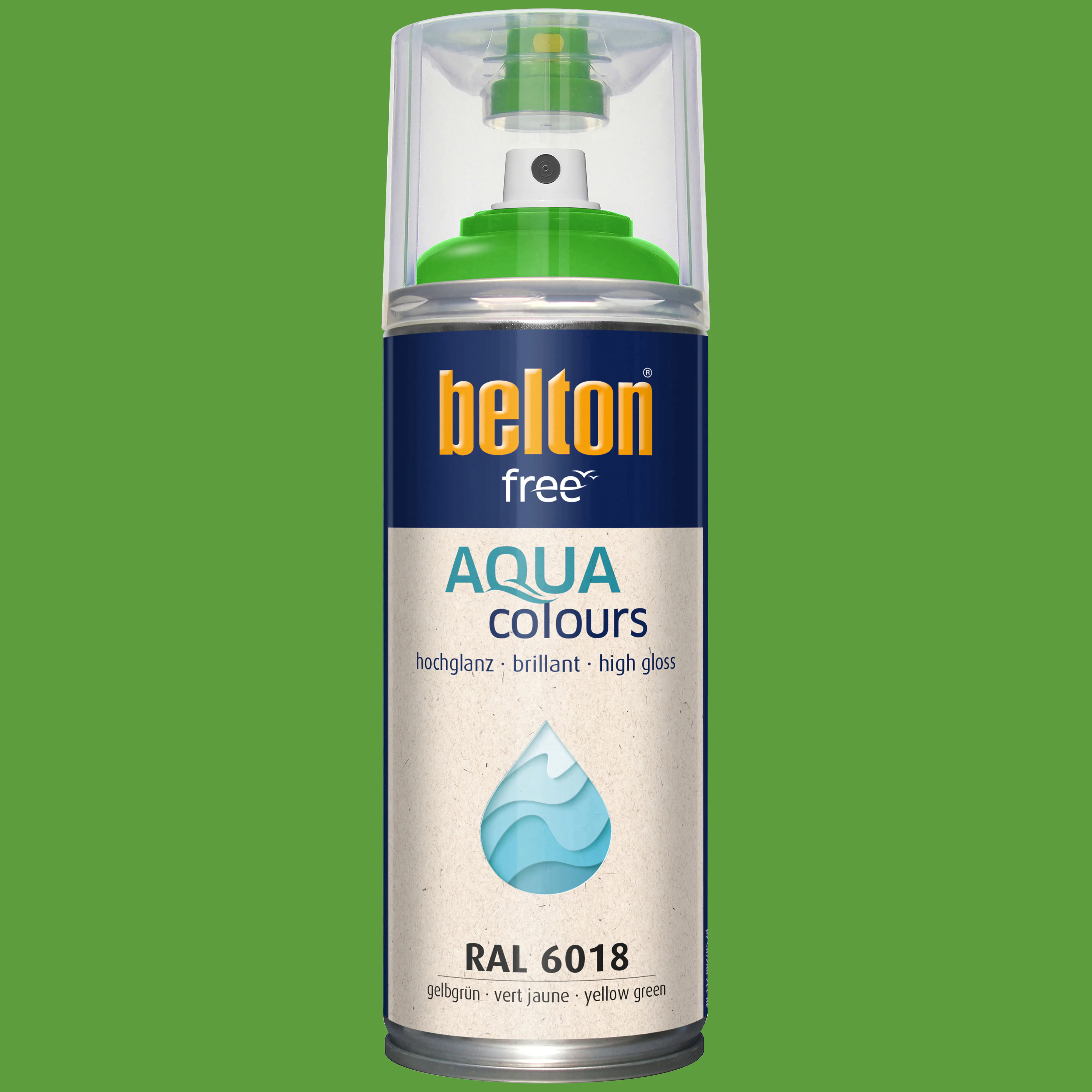belton free Lackspray AQUAcolours 400 ml gelbgrün hochglanz