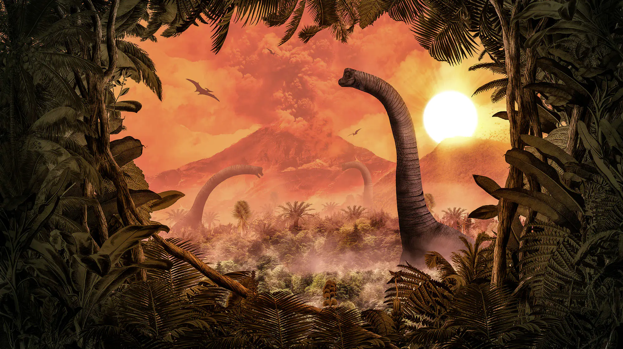 Komar Vlies Fototapete Brachiosaurus Panor 500 x 280 cm 