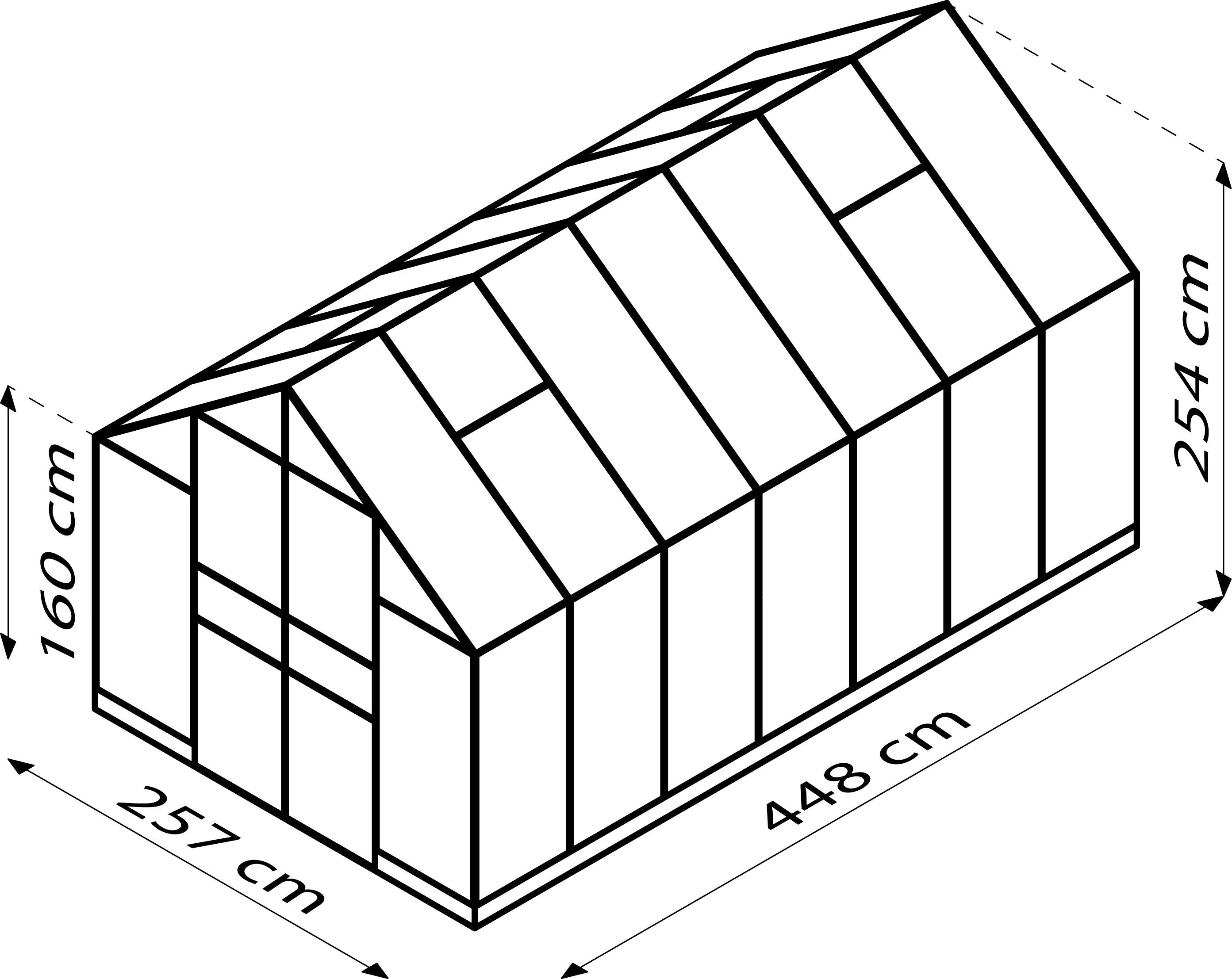 Vitavia Gewächshaus Domus 11500 257 x 448 cm 6 mm HPK