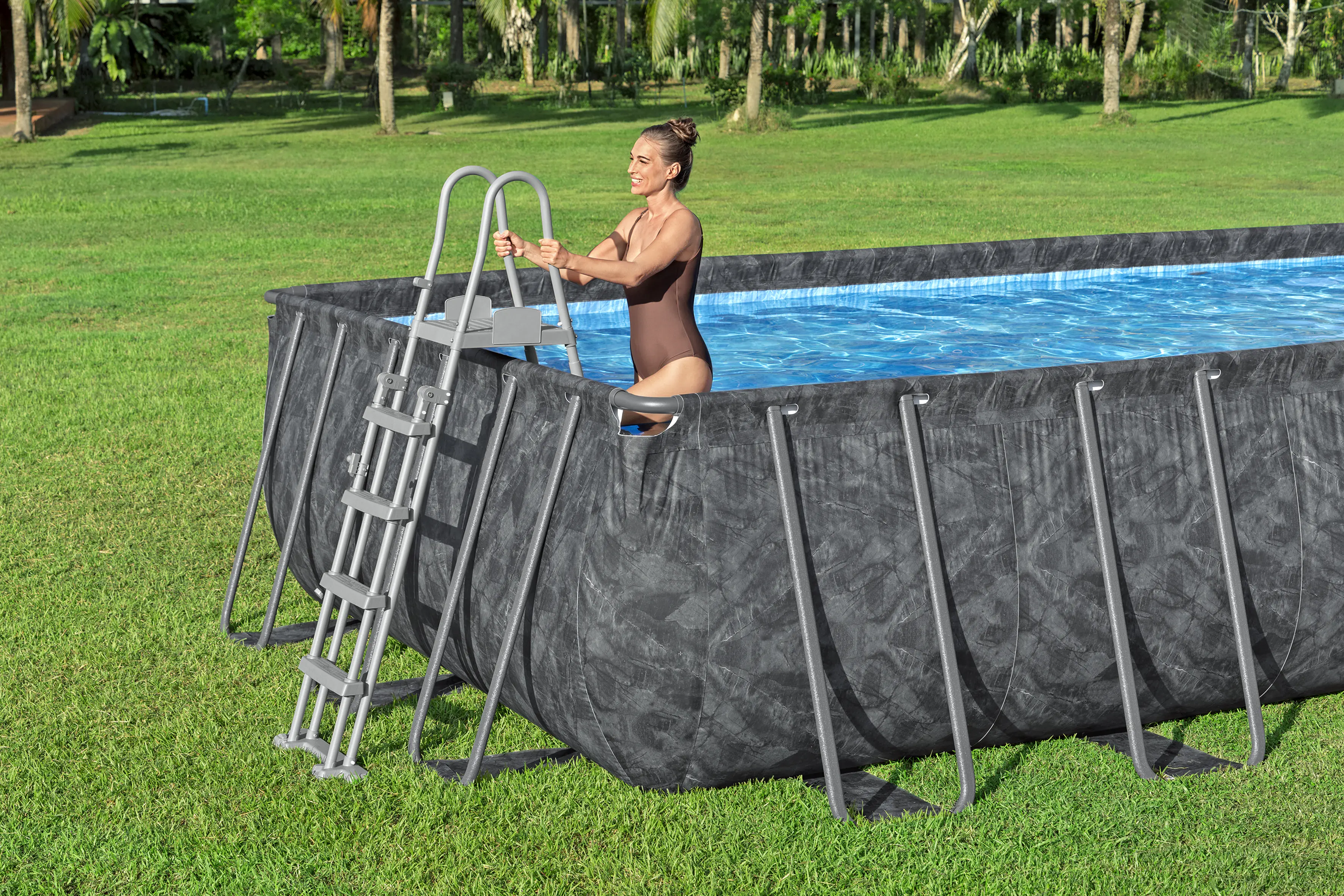 Bestway Winterfestes Frame Pool APX365 Komplett-Set mit Sandfilteranlage 732 x 366 x 132 cm marmor-optik eckig Bestway Winterfestes Frame Pool APX365 Komplett-Set mit Sandfilteranlage 732 x 366 x 132 cm marmor-optik eckig