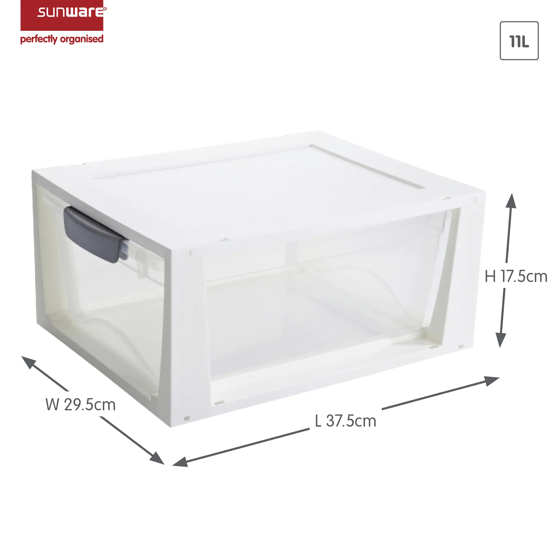 Sunware Omega Drawer unit 11L transparent weiß