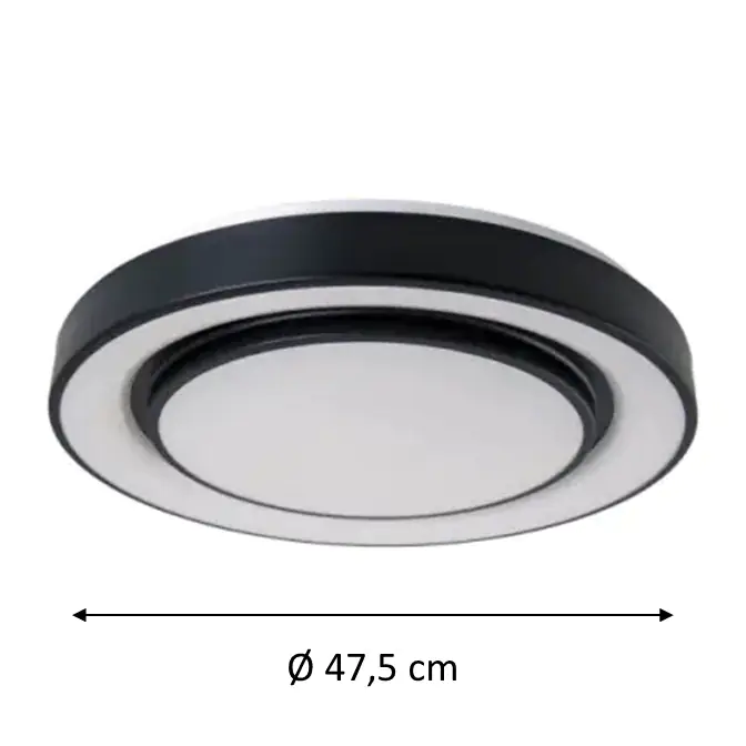 Light&More LED Deckenleuchte Monterey 45W Ø 47,5 cm, schwarz