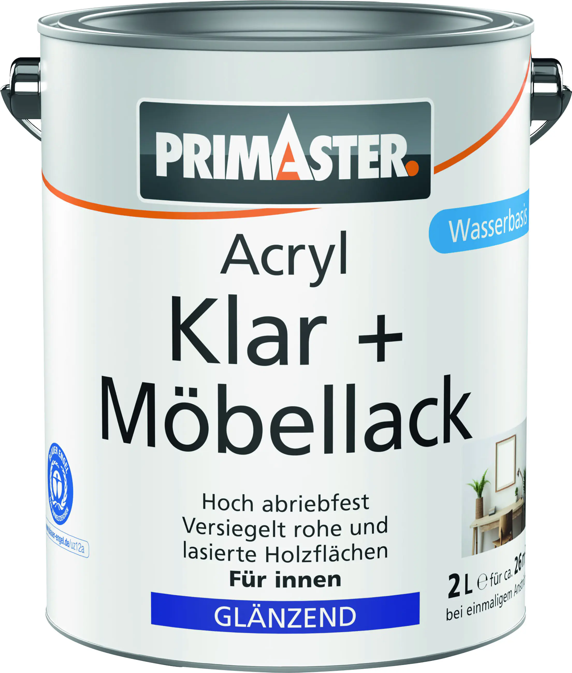 Primaster Acryl Klar + Möbellack 2 L farblos glänzend Primaster Acryl Klar + Möbellack 2 L farblos glänzend