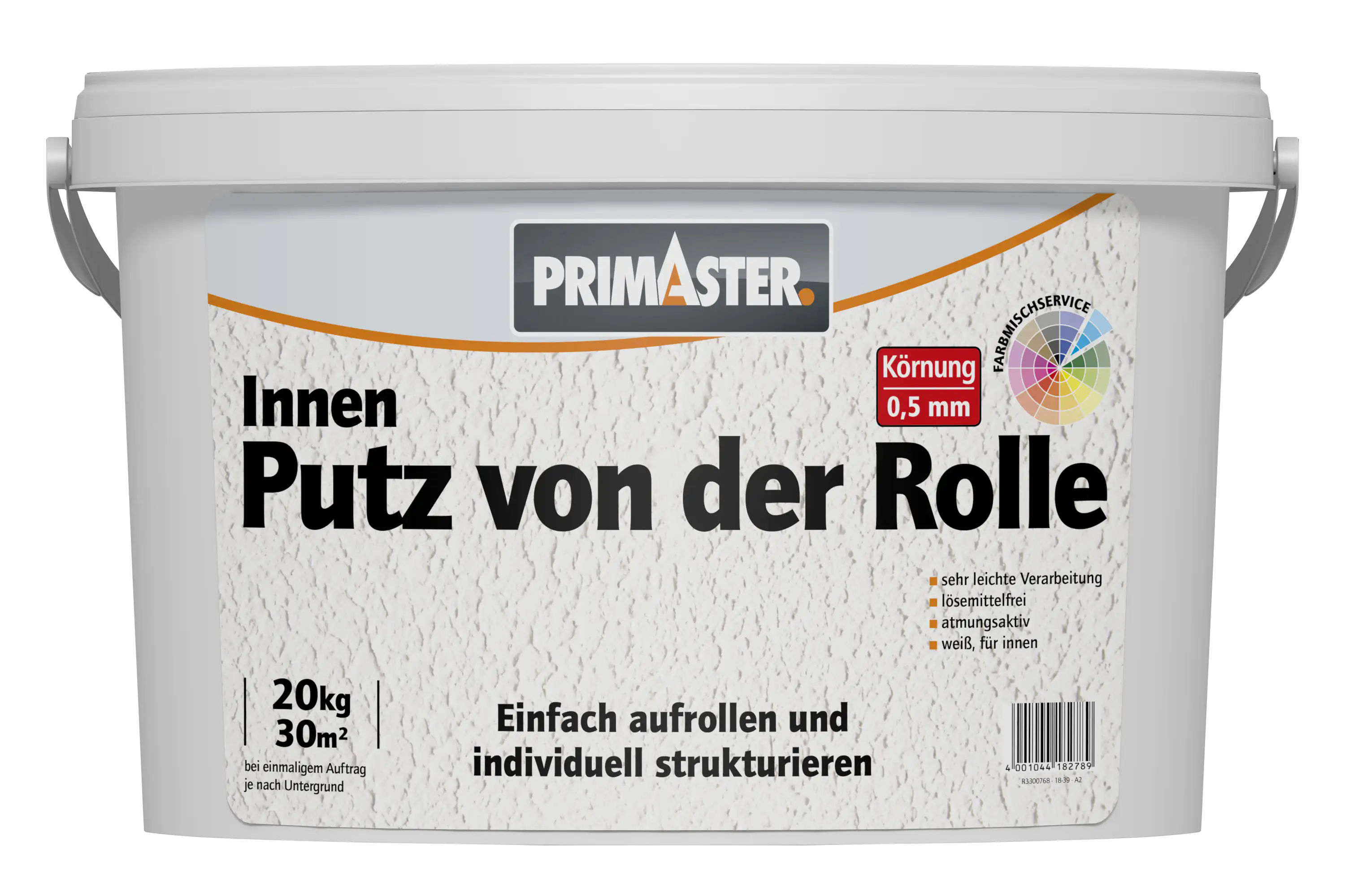 Primaster Putz von der Rolle 20 kg 0,5 mm Körnung weiß Primaster Putz von der Rolle 20 kg 0,5 mm Körnung weiß