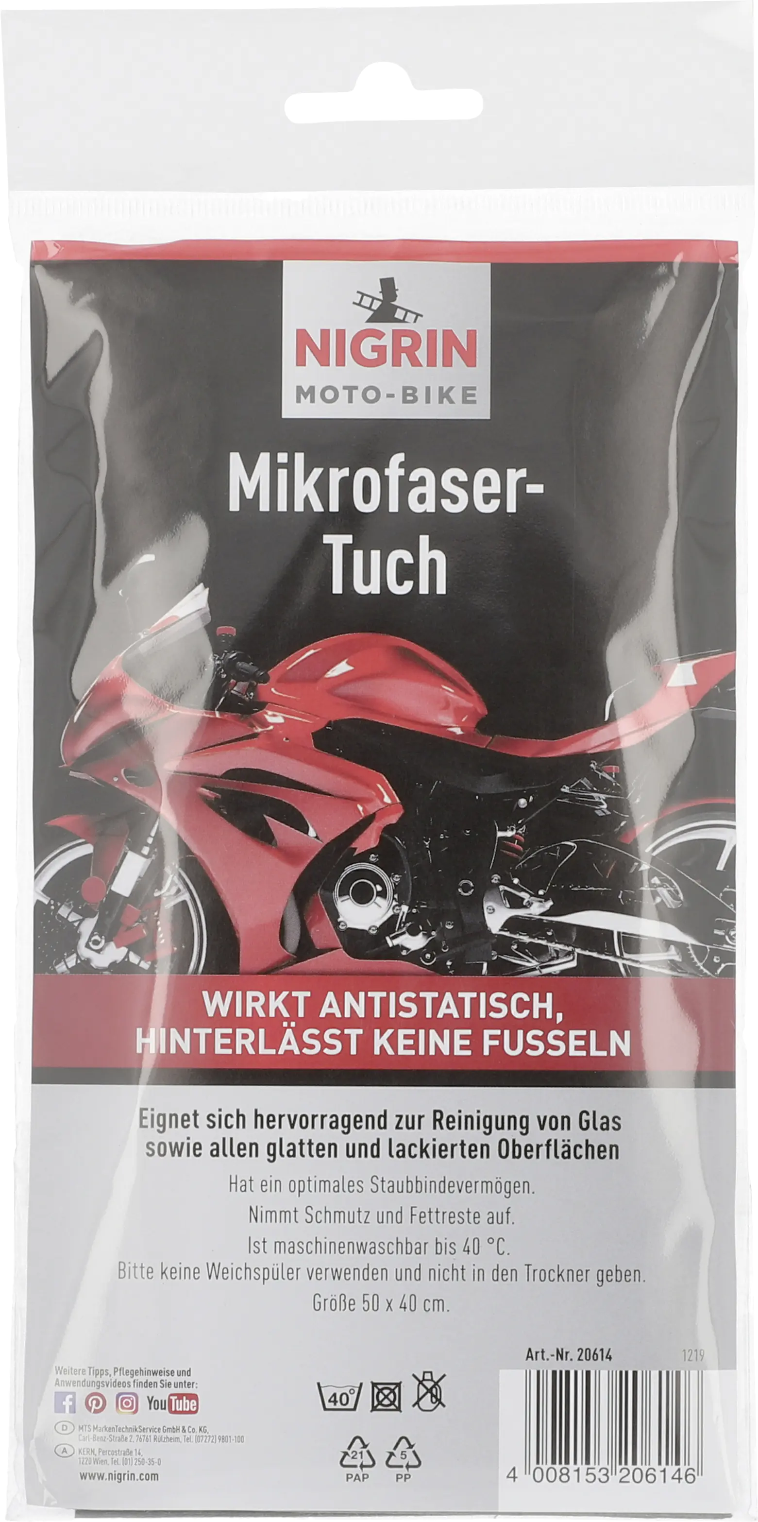 Nigrin Moto-Bike Mikrofasertuch 50x40cm