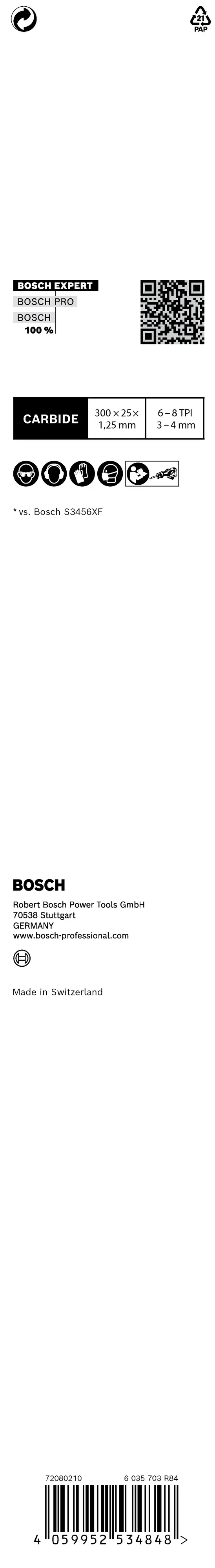 Bosch EXPERT Multi Material Säbelsägeblatt S1256XHM  Bosch EXPERT Multi Material Säbelsägeblatt S1256XHM