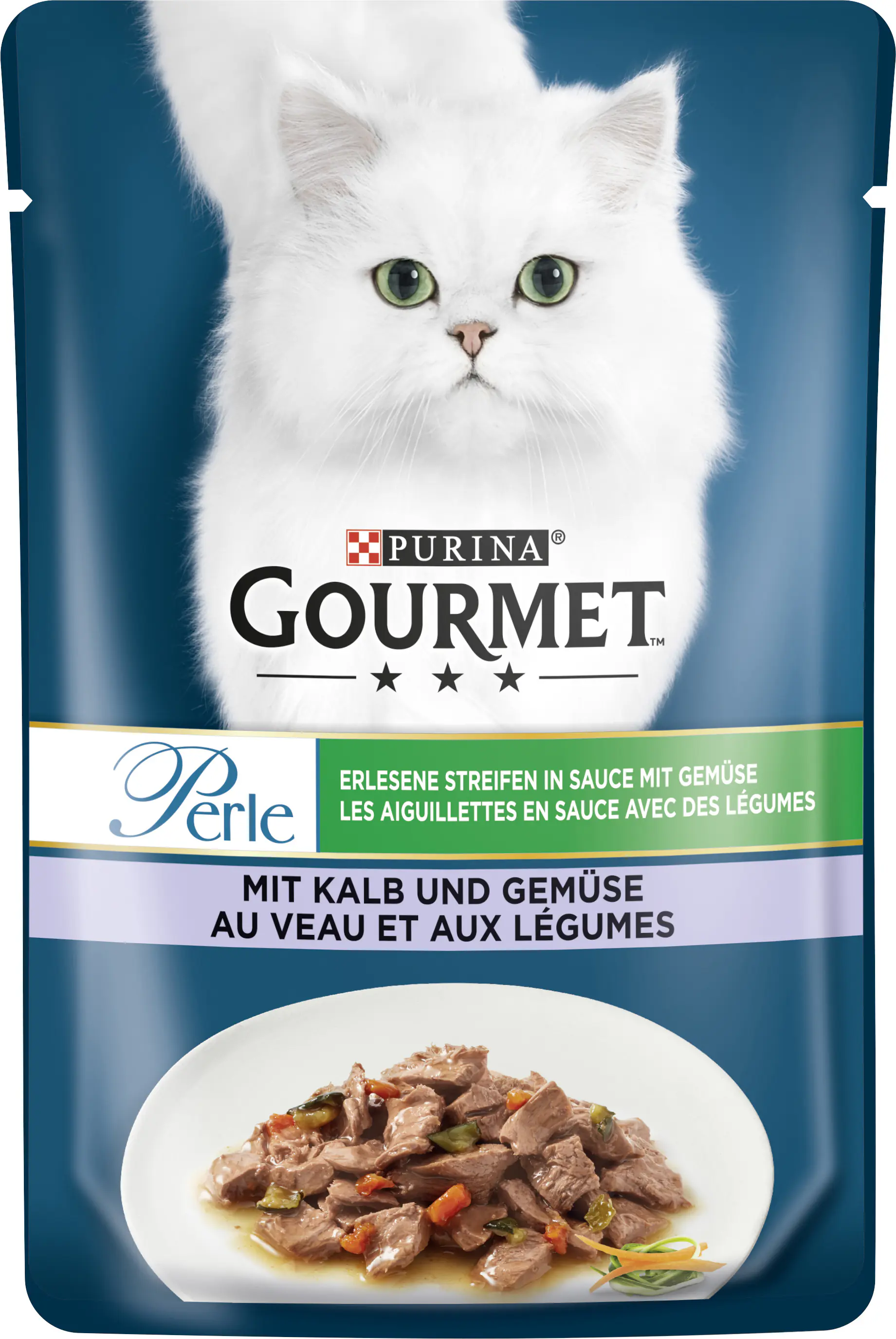 Gourmet Perle Erlesene Streifen mit Kalb und Gemüse 85 g