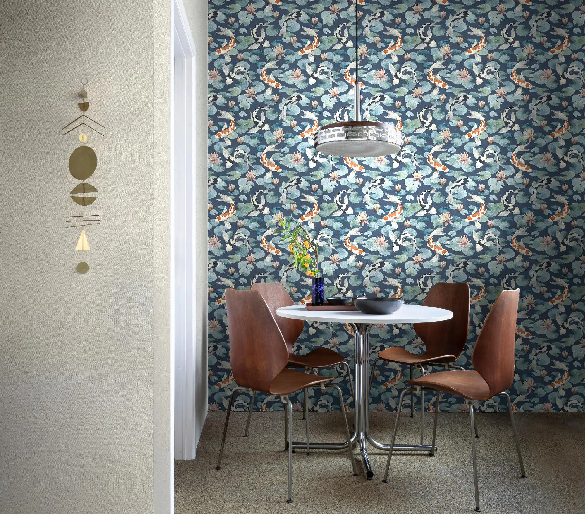 Rasch Vliestapete 409444 Kimono koifische blau, 10,05 x 0,53 m