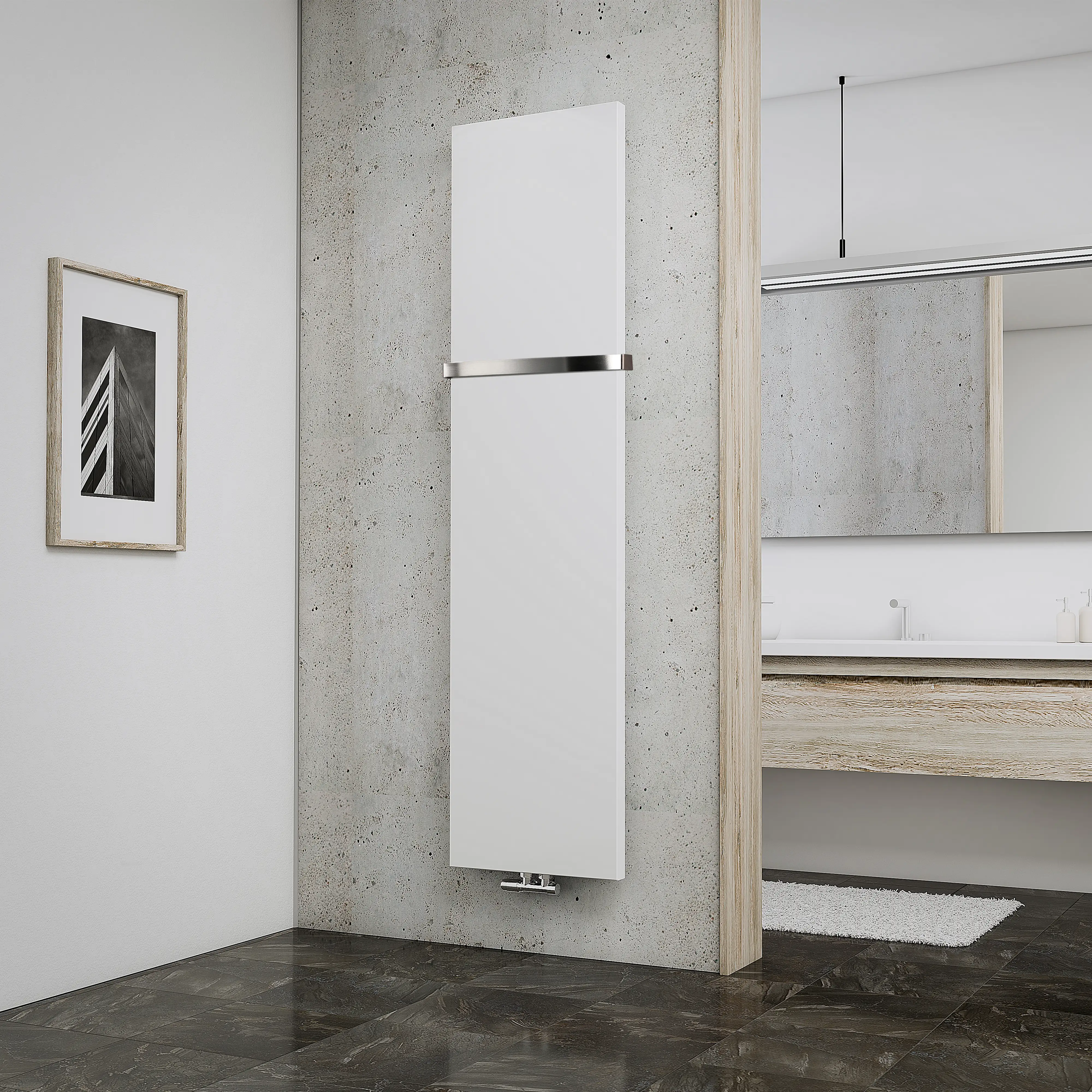 Schulte Design-Heizkörper New York 180 x 45,6 cm + Handtuchhalter