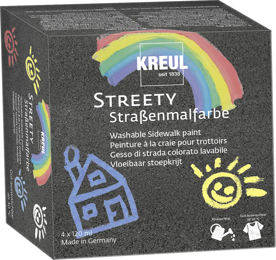 Kreul Straßenmalfarbe Streety Starter Set 4 x 120 ml Kreul Straßenmalfarbe Streety Starter Set 4 x 120 ml