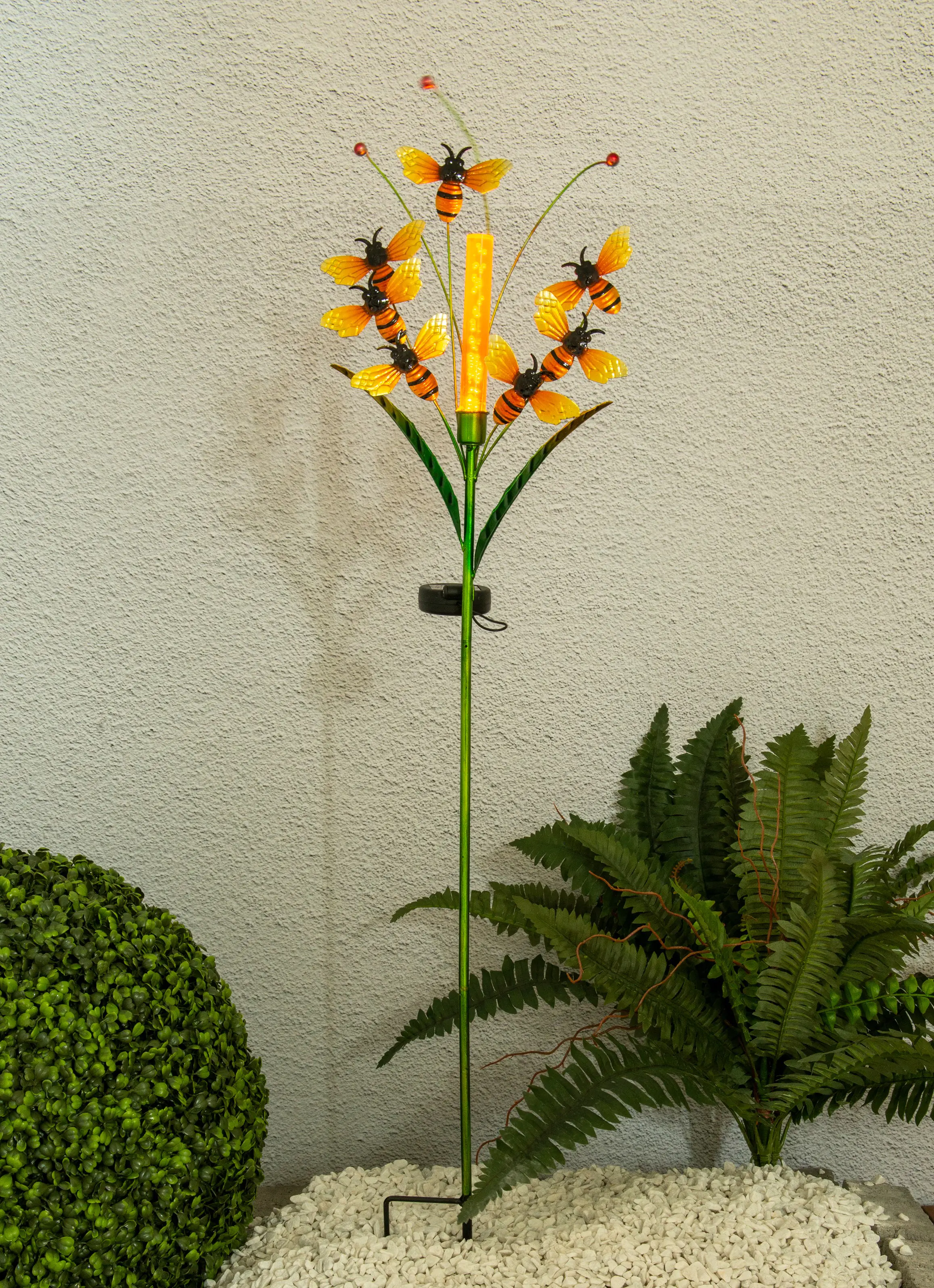 Light & More LED Solar-Erdspieß mit Bienen und Blütenrispen