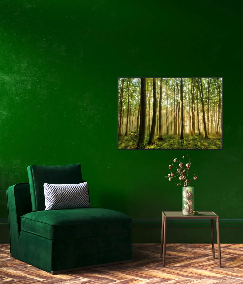 papermoon Infrarotheizkörper EcoHeat 90x120 cm 1200 Watt, Wald Morgensonne