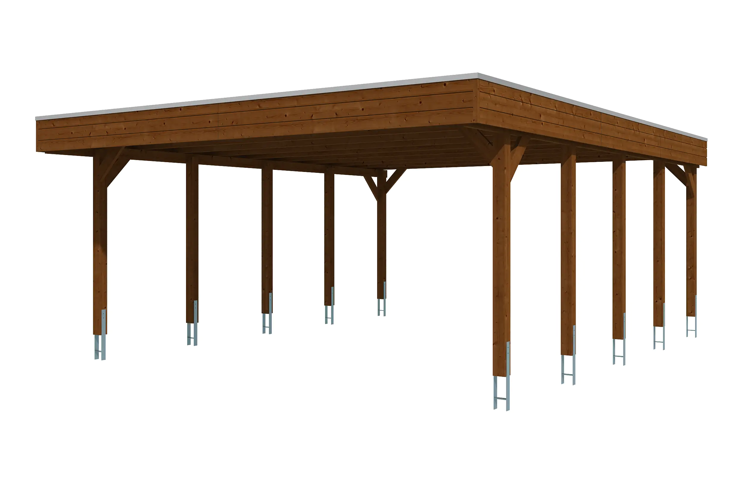 SKAN HOLZ Carport Friesland 557 x 708 cm mit Aluminiumdach