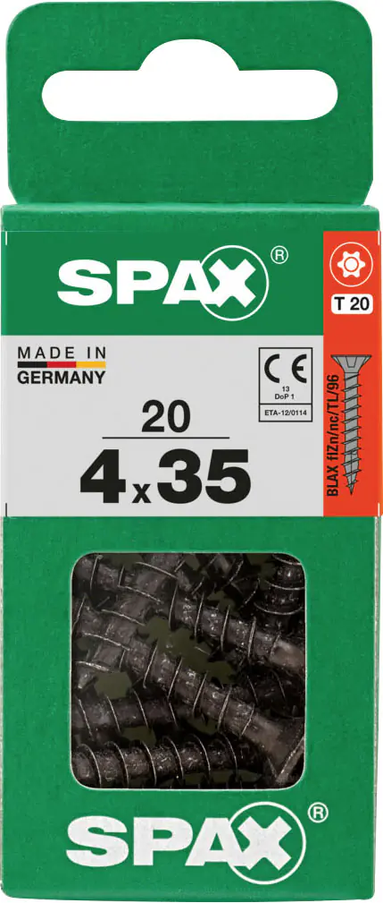 Spax Universalschrauben 4 x 35 mm T20 Vollgewinde - 20 Stk.  Spax Universalschrauben 4 x 35 mm T20 Vollgewinde - 20 Stk.