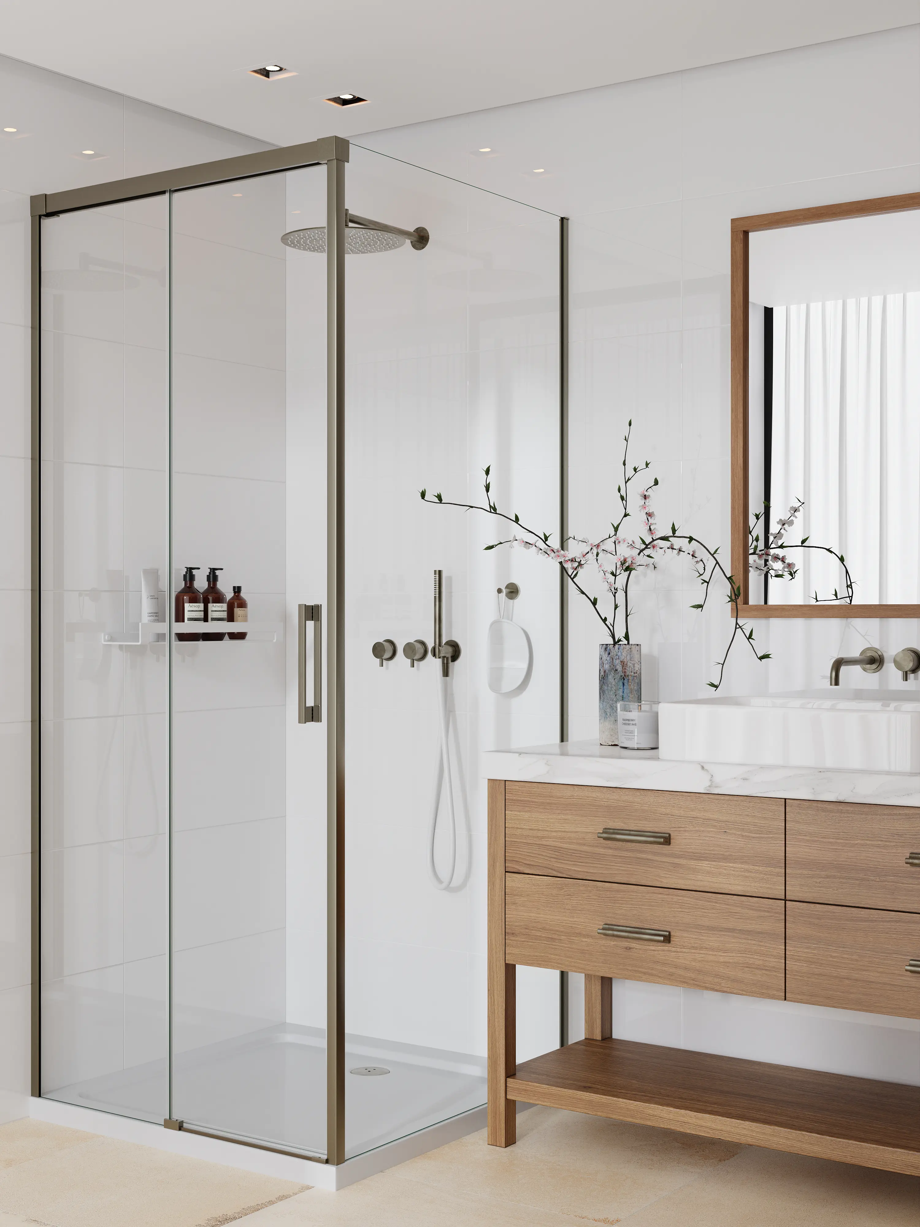 Wandfliese Ice White 30 x 90 cm weiß glanz