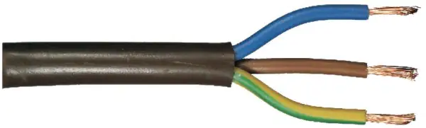 Schlauchleitung H05VV-F 3 x 1,5 - 5 Meter, braun