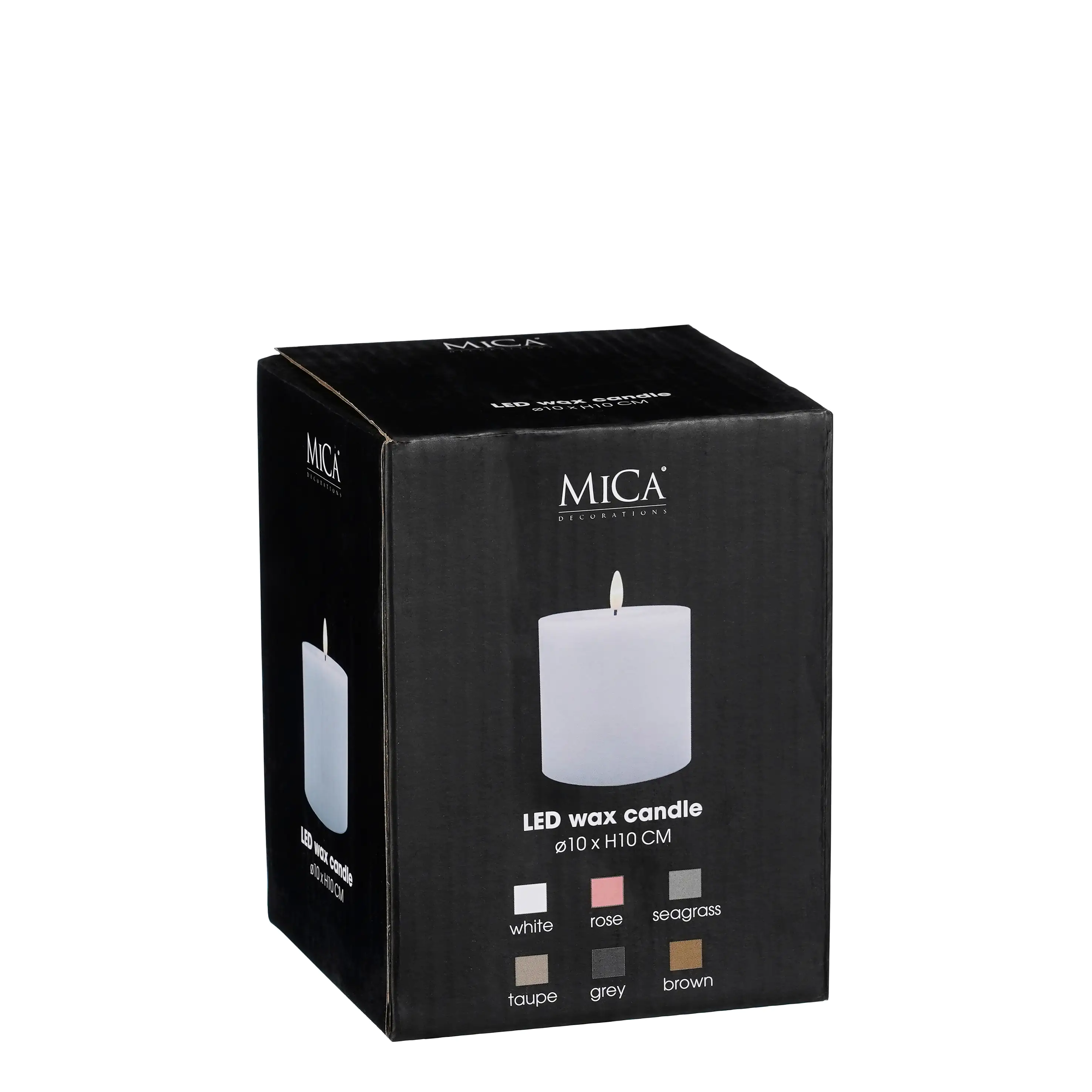 Mica LED Kerze grün, warm weiss, batteriebetrieben mit Timer 10 x Ø 10 cm