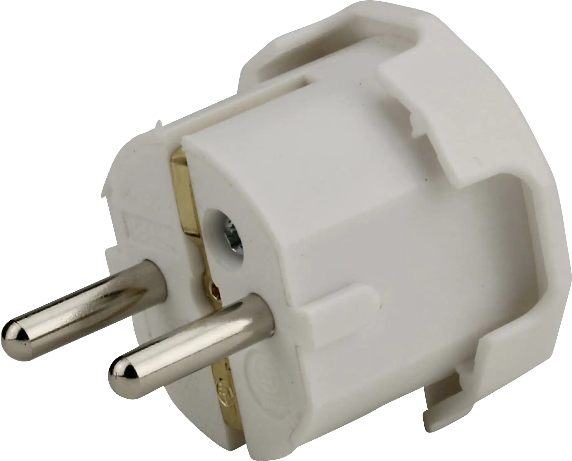 Schutzkontakt-Stecker weiß, seitliche Kabeleinführung