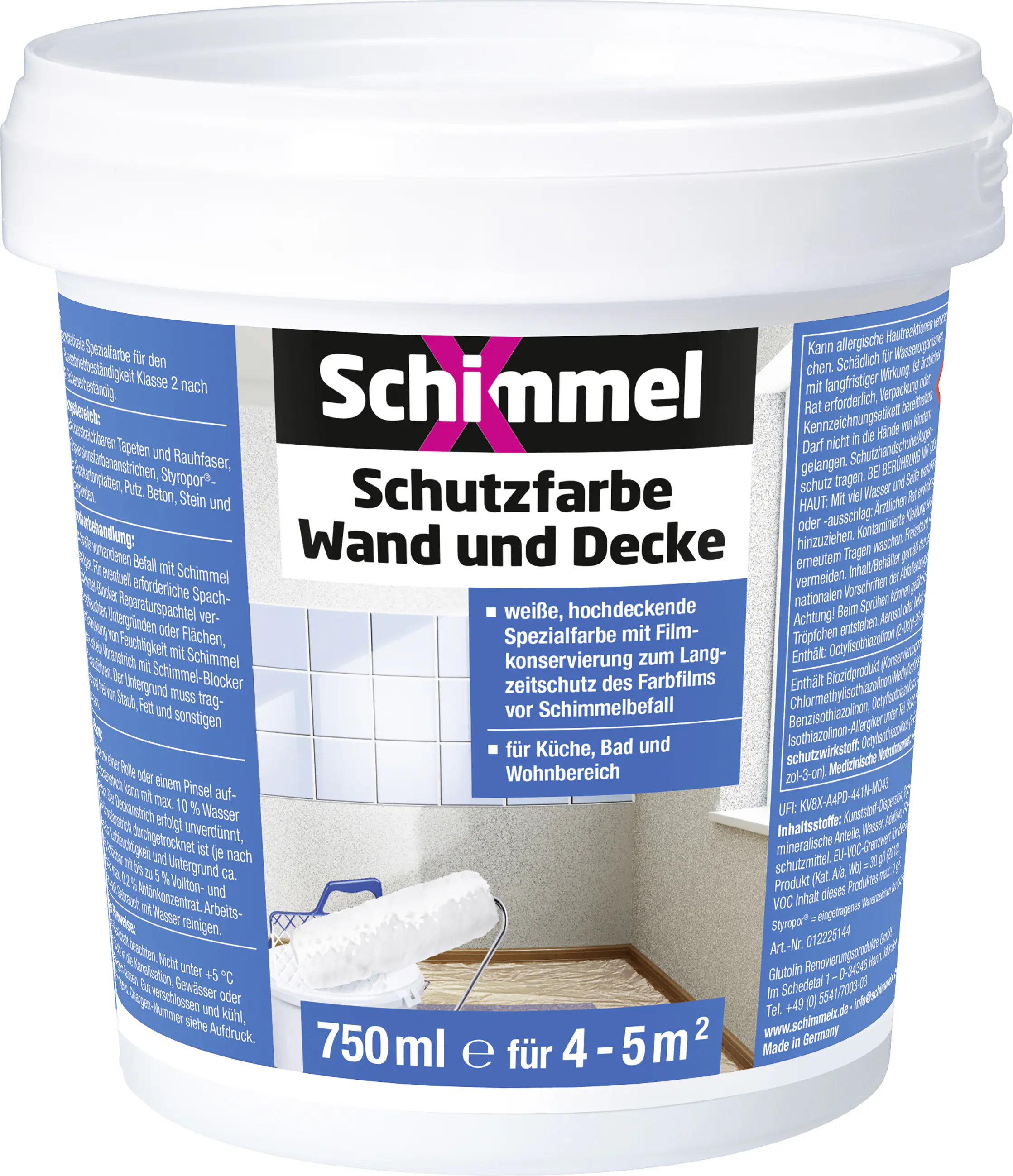Schimmel-X Schutzfarbe Wand und Decke 750 ml weiß Schimmel-X Schutzfarbe Wand und Decke 750 ml weiß