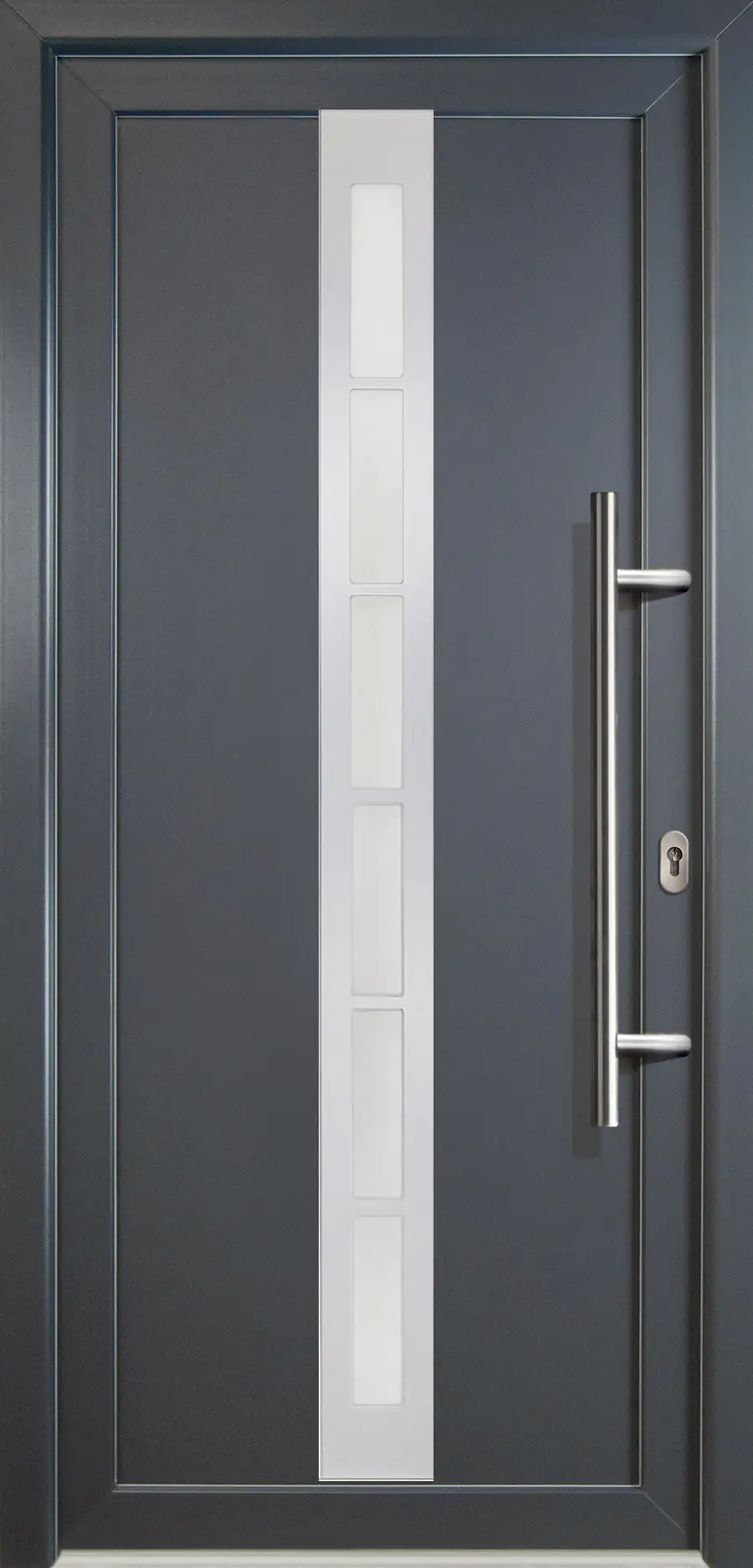 4057209981391 Meeth Haustür Signum PVC Modell 38 88 x 200 cm, DIN rechts, weiß/titan