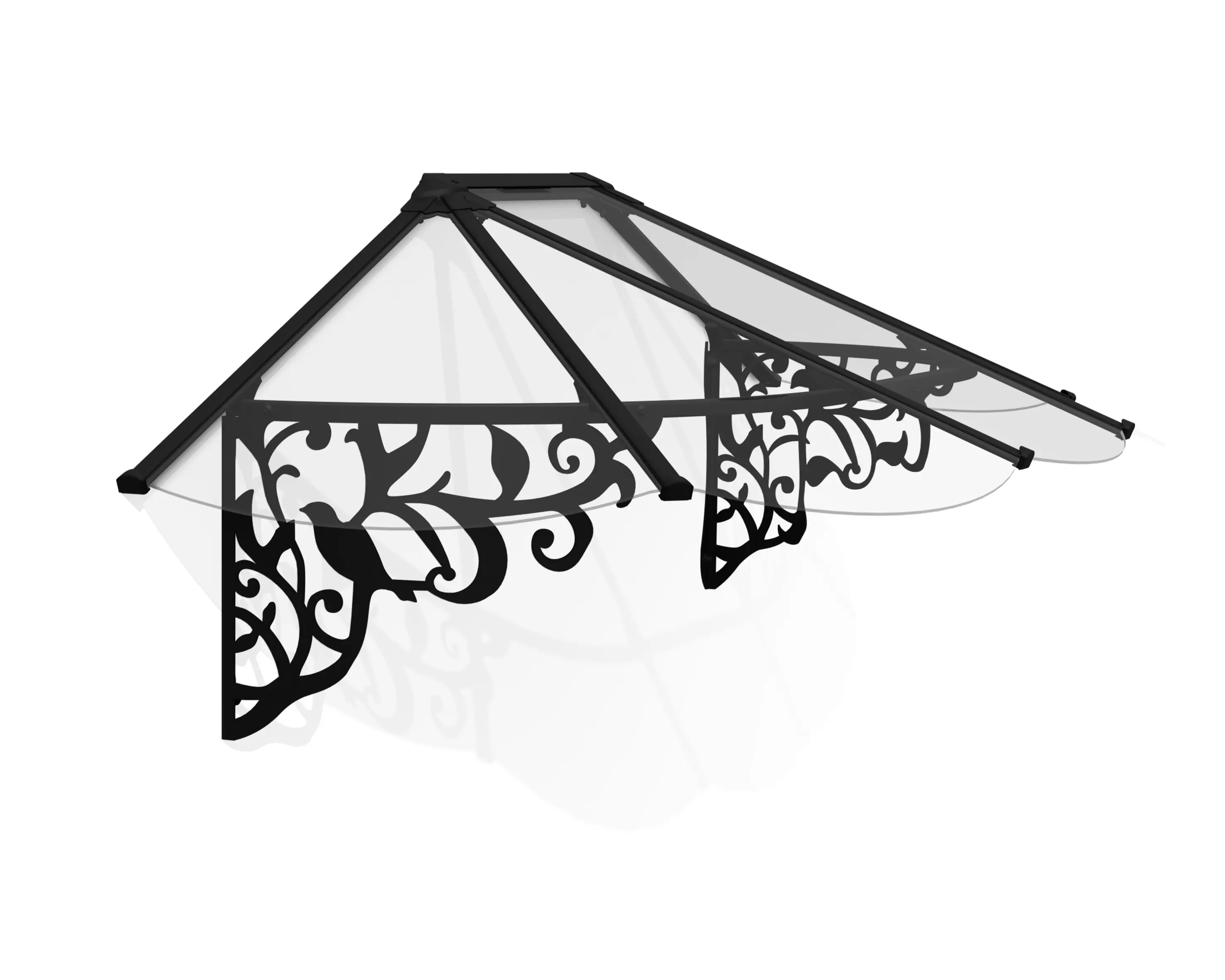 Canopia Vordach Lily 2130 Schwarz Alu 216 x 88 cm