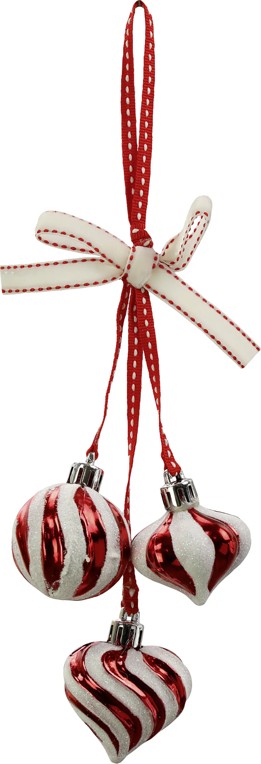 Dekohänger Weihnachten Kunststoff 18 cm rot-weiß 3-tlg.