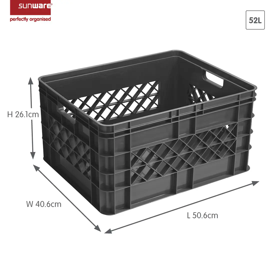 Sunware offene Aufbewahrungsbox Square 52L anthrazit 50 x 40 x 26 cm