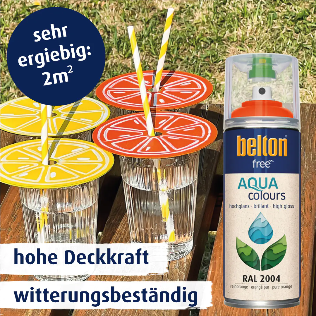 belton free Lackspray AQUAcolours 400 ml reinorange hochglanz