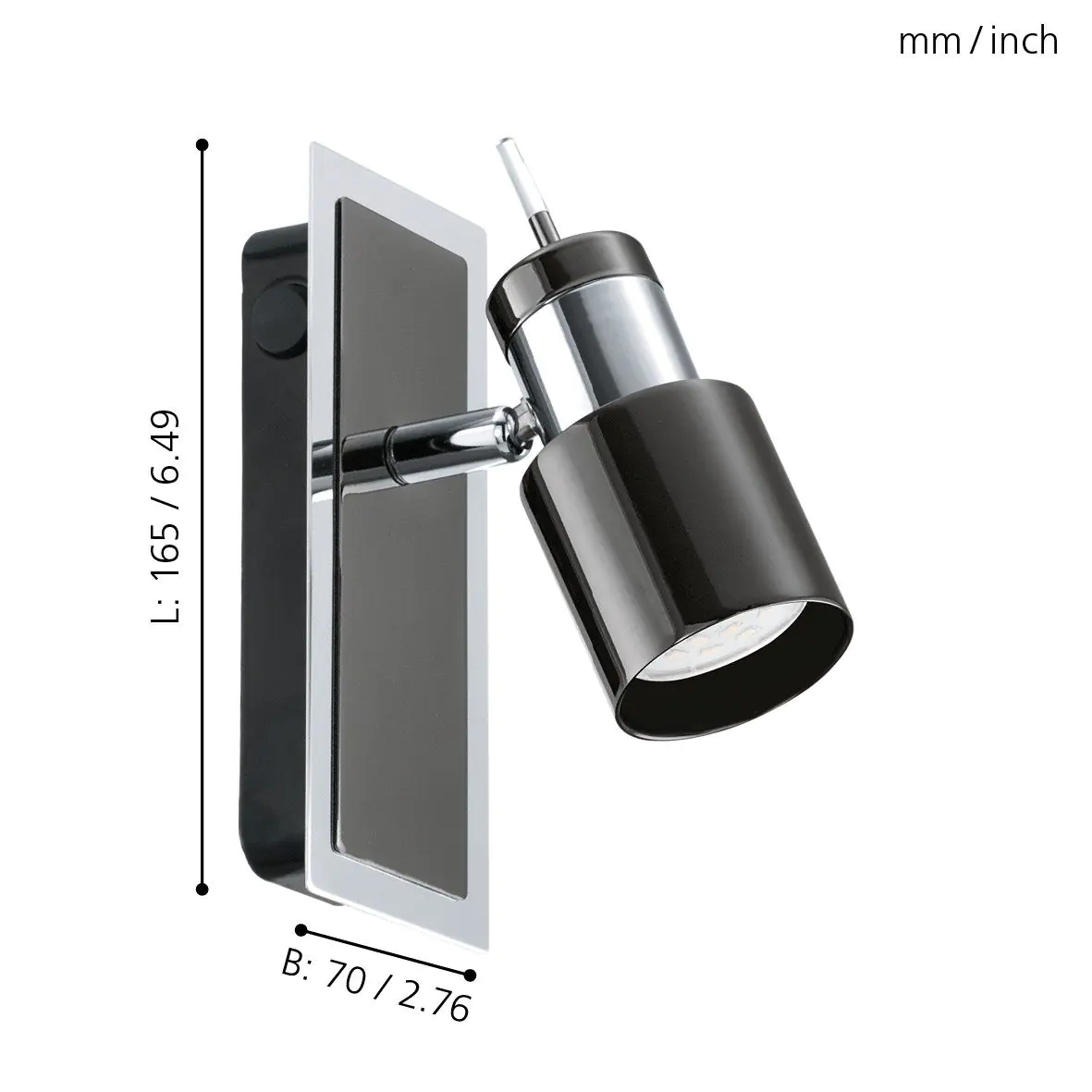 Eglo 1er Spot Davida 1 nickel-nero 16,5 x 7 cm GU10, warmweiß