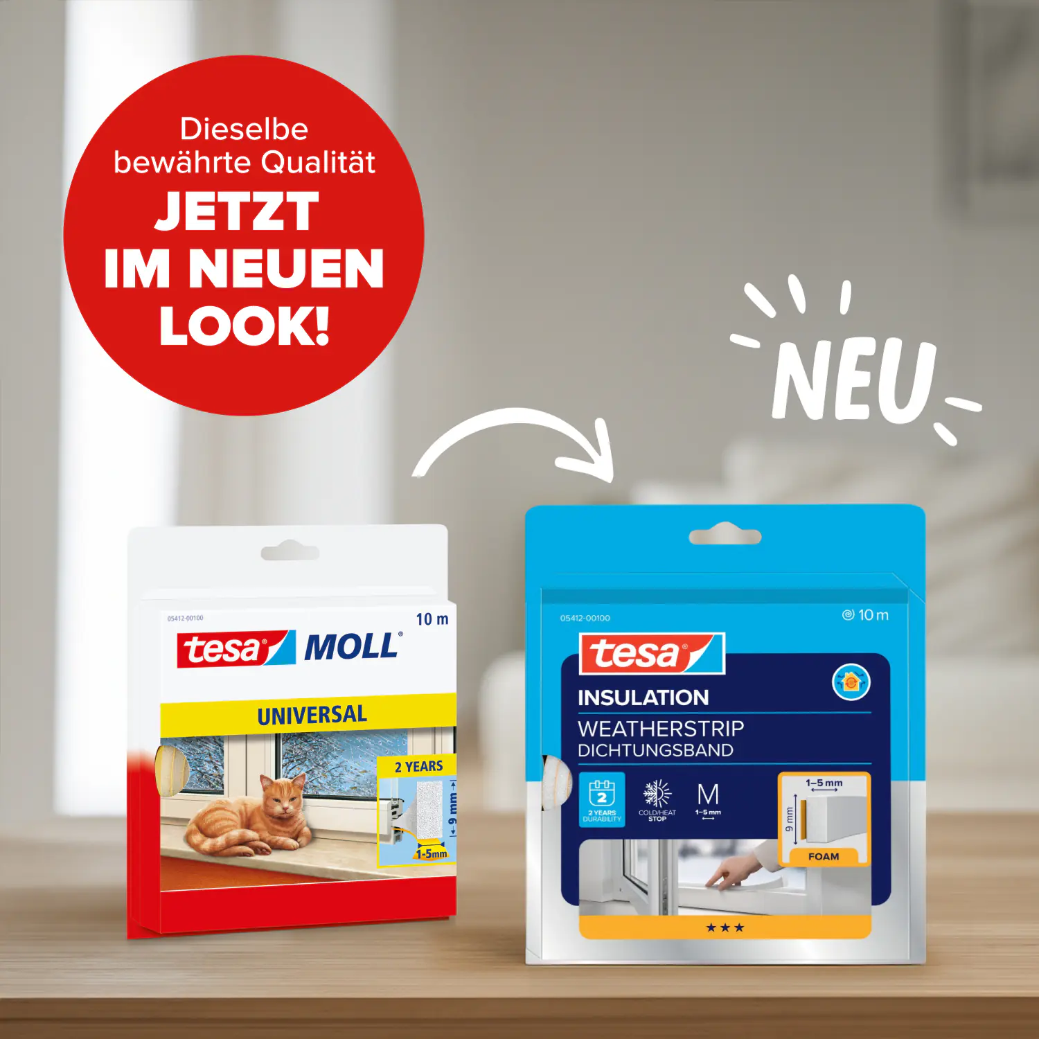 tesa Insulation Schaumstoff-Dichtung Universal 10 m, weiß