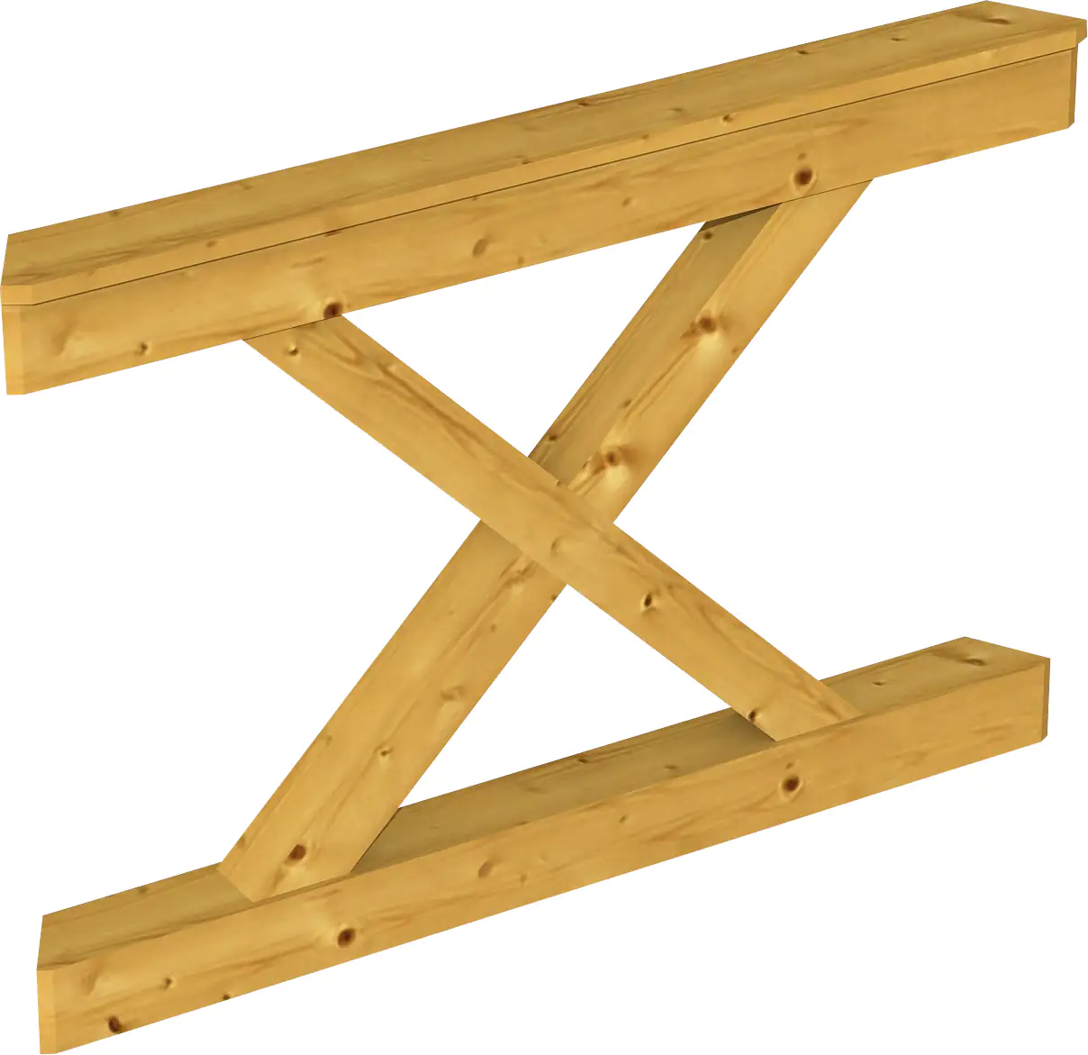 SKAN HOLZ Brüstung Andreaskreuz 120 x 84 cm, Fichte, lasiert in Eiche hell